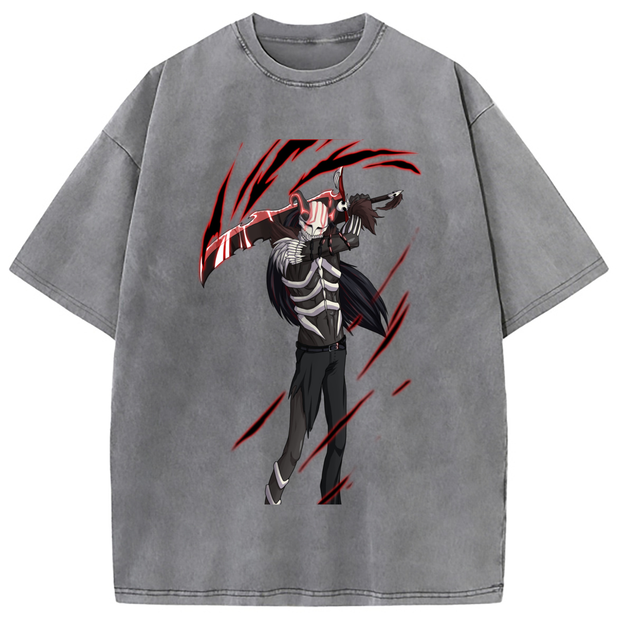 （画像用） ブリーチ 黒崎一護（くろさき いちご）BLEACH Kurosaki Ichigo 綿100% ヴィンテージ風 半袖Tシャツ（フロントプリント）