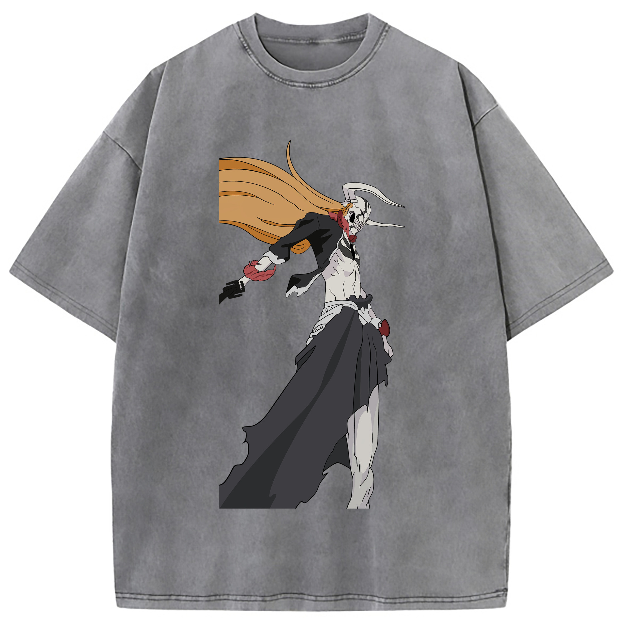 （画像用） ブリーチ 黒崎一護（くろさき いちご）BLEACH Kurosaki Ichigo 綿100% ヴィンテージ風 半袖Tシャツ（フロントプリント）