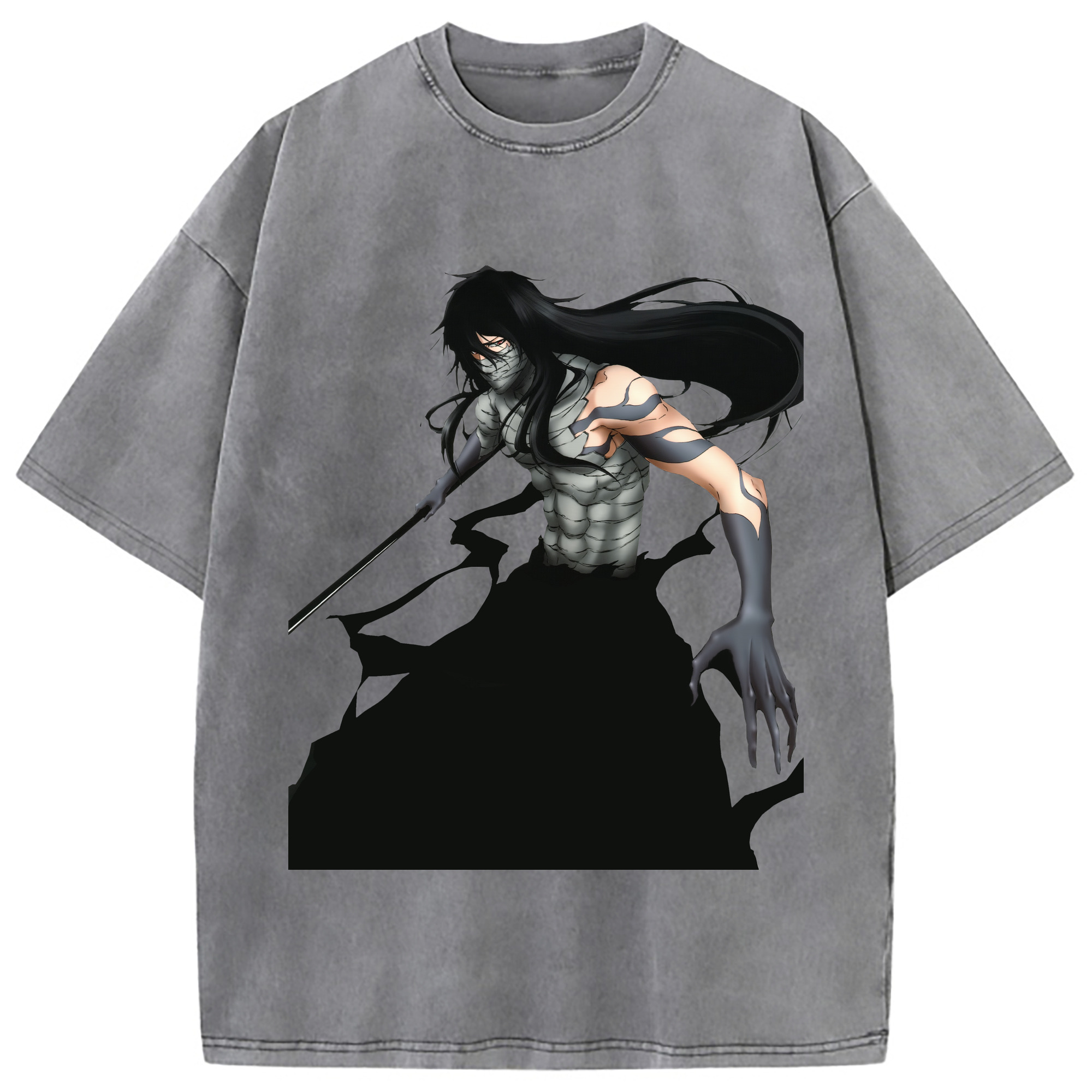 （画像用） ブリーチ 黒崎一護（くろさき いちご）BLEACH Kurosaki Ichigo 綿100% ヴィンテージ風 半袖Tシャツ（フロントプリント）