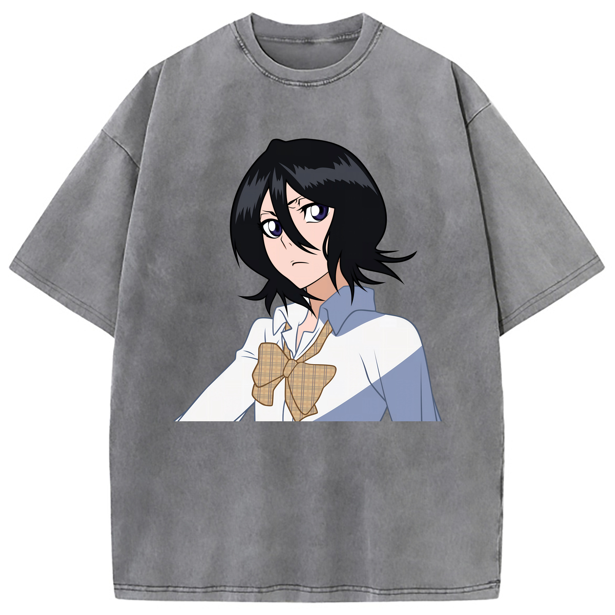 （画像用） ブリーチ 朽木ルキア BLEACH Kuchiki Rukia 綿100% ヴィンテージ風 半袖Tシャツ（フロントプリント）