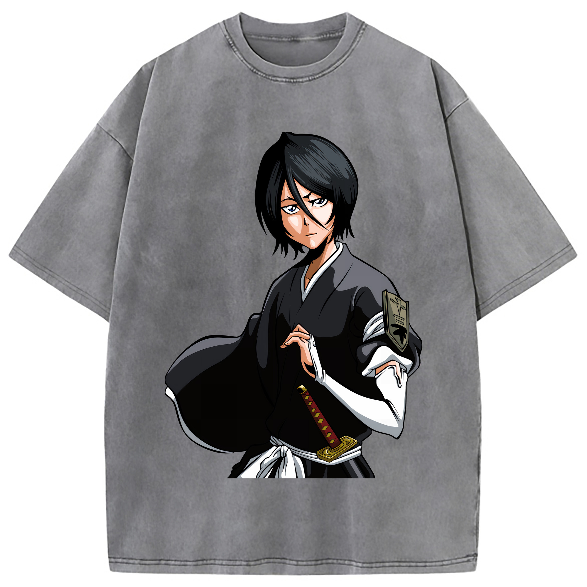 （画像用） ブリーチ 朽木ルキア BLEACH Kuchiki Rukia 綿100% ヴィンテージ風 半袖Tシャツ（フロントプリント）