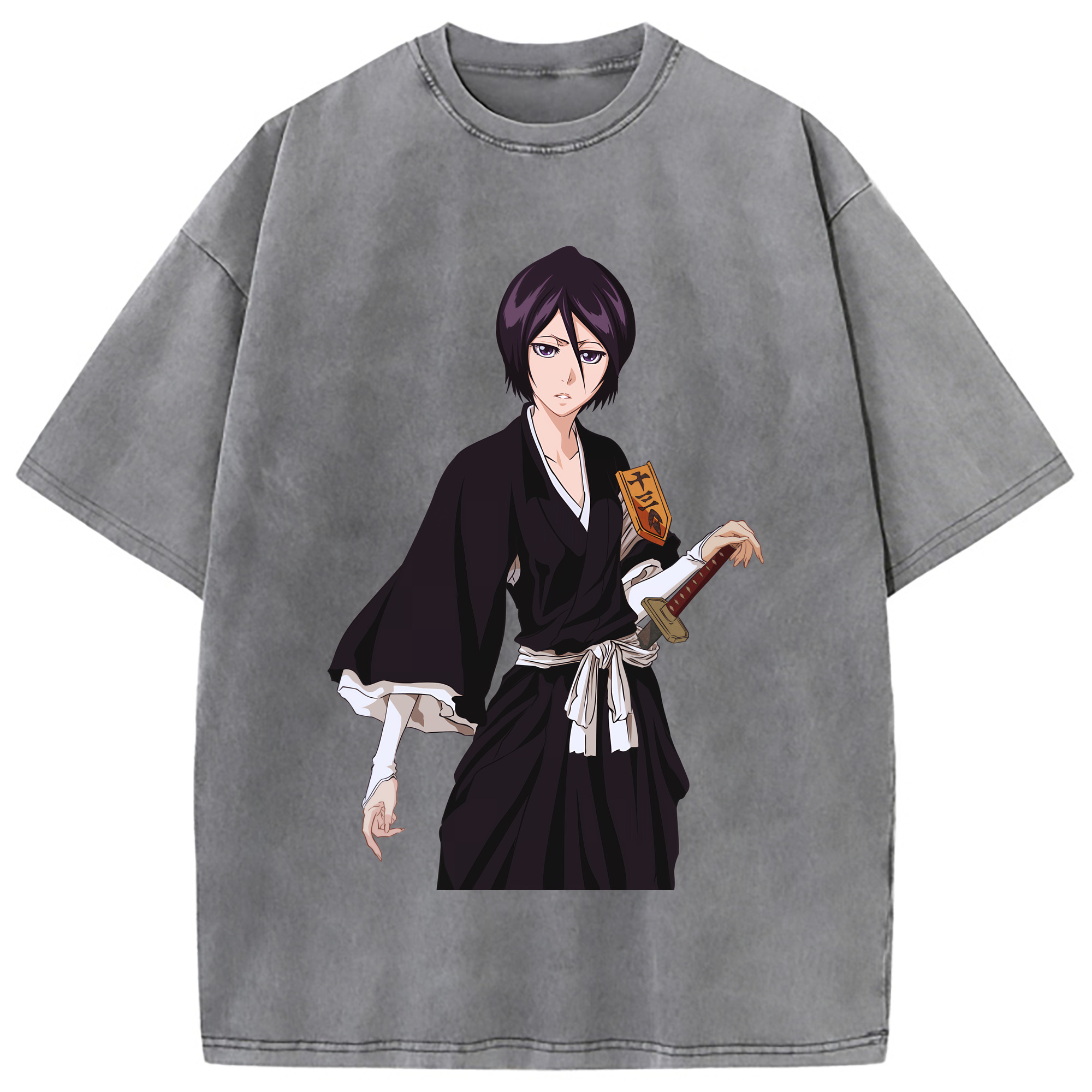 （画像用） ブリーチ 朽木ルキア BLEACH Kuchiki Rukia 綿100% ヴィンテージ風 半袖Tシャツ（フロントプリント）
