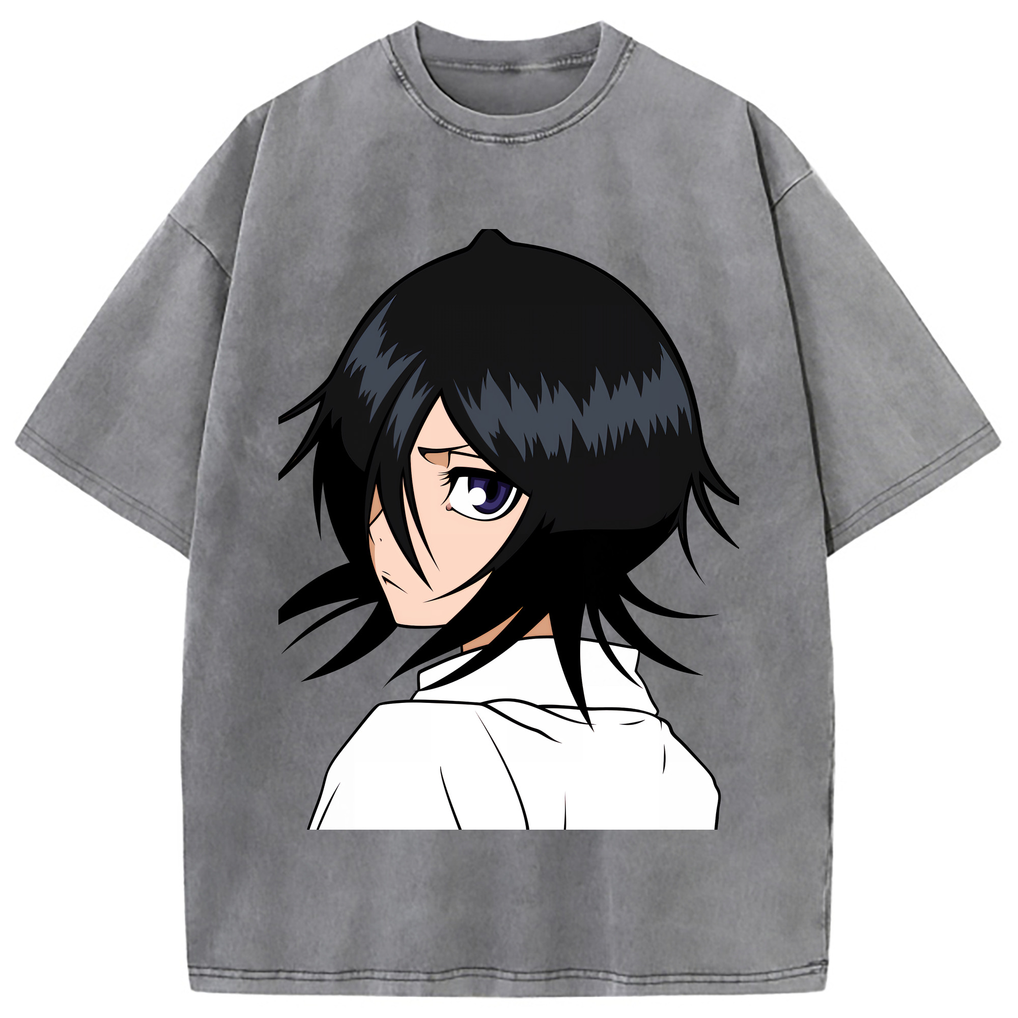 （画像用） ブリーチ 朽木ルキア BLEACH Kuchiki Rukia 綿100% ヴィンテージ風 半袖Tシャツ（フロントプリント）