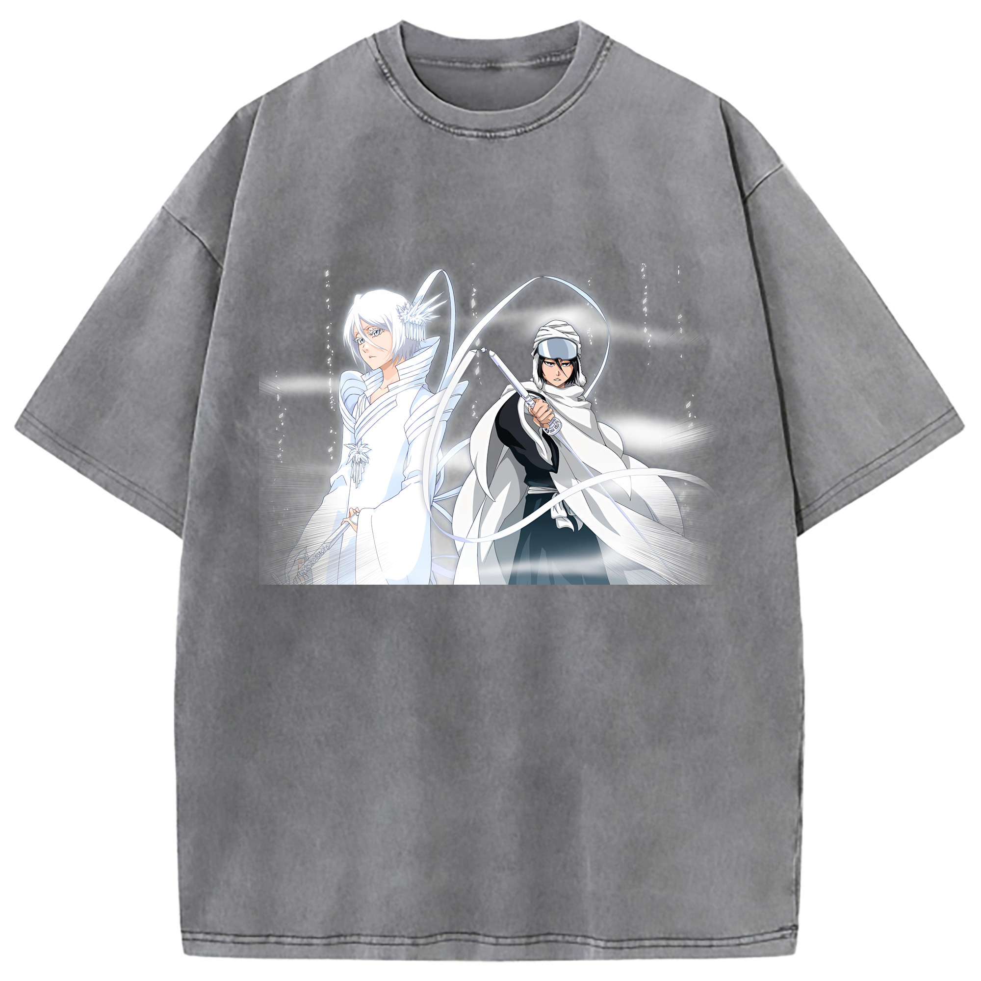 （画像用） ブリーチ 朽木ルキア BLEACH Kuchiki Rukia 綿100% ヴィンテージ風 半袖Tシャツ（フロントプリント）