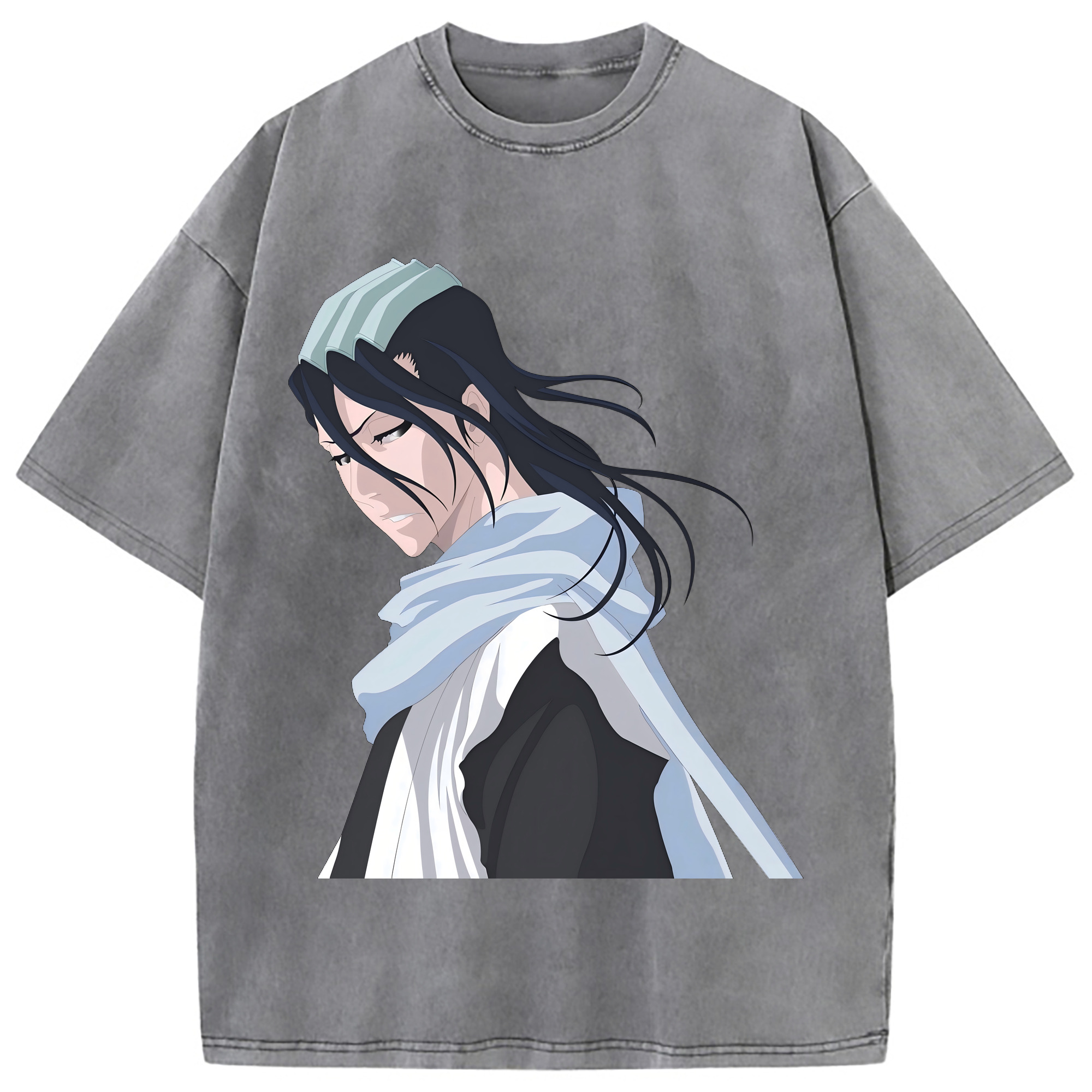 （画像用） ブリーチ くちき びゃくや BLEACH Kuchiki Byakuya 綿100% ヴィンテージ風 半袖Tシャツ（フロントプリント）