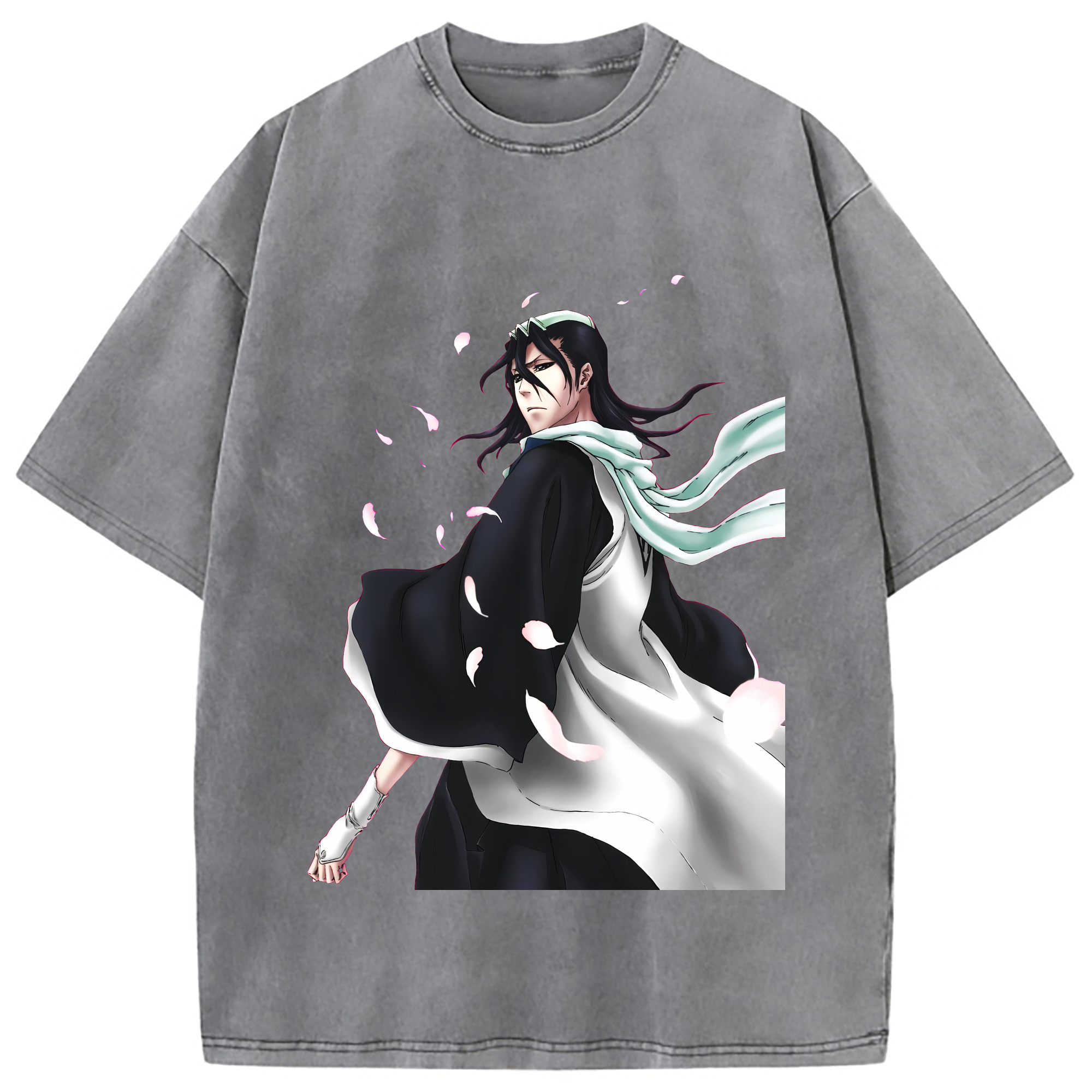 （画像用） ブリーチ くちき びゃくや BLEACH Kuchiki Byakuya 綿100% ヴィンテージ風 半袖Tシャツ（フロントプリント）