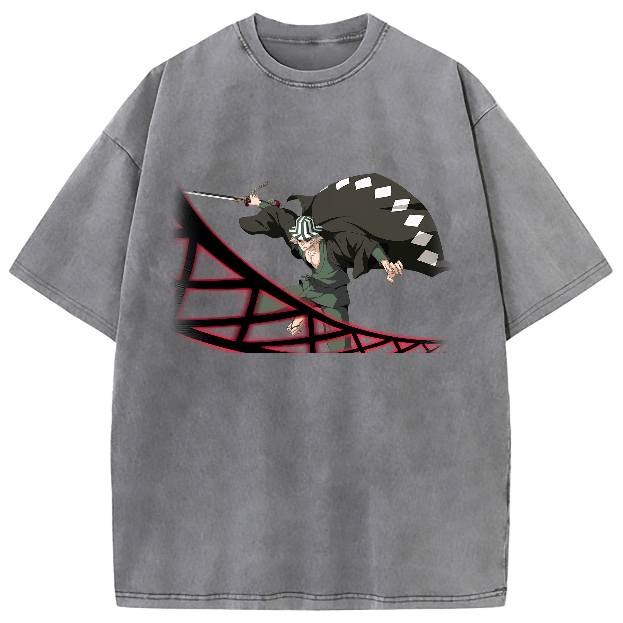（画像用） "ブリーチ 浦原 喜助（うらはら きすけ） BLEACH Urahara Kisuke " 綿100% ヴィンテージ風 半袖Tシャツ（フロントプリント）