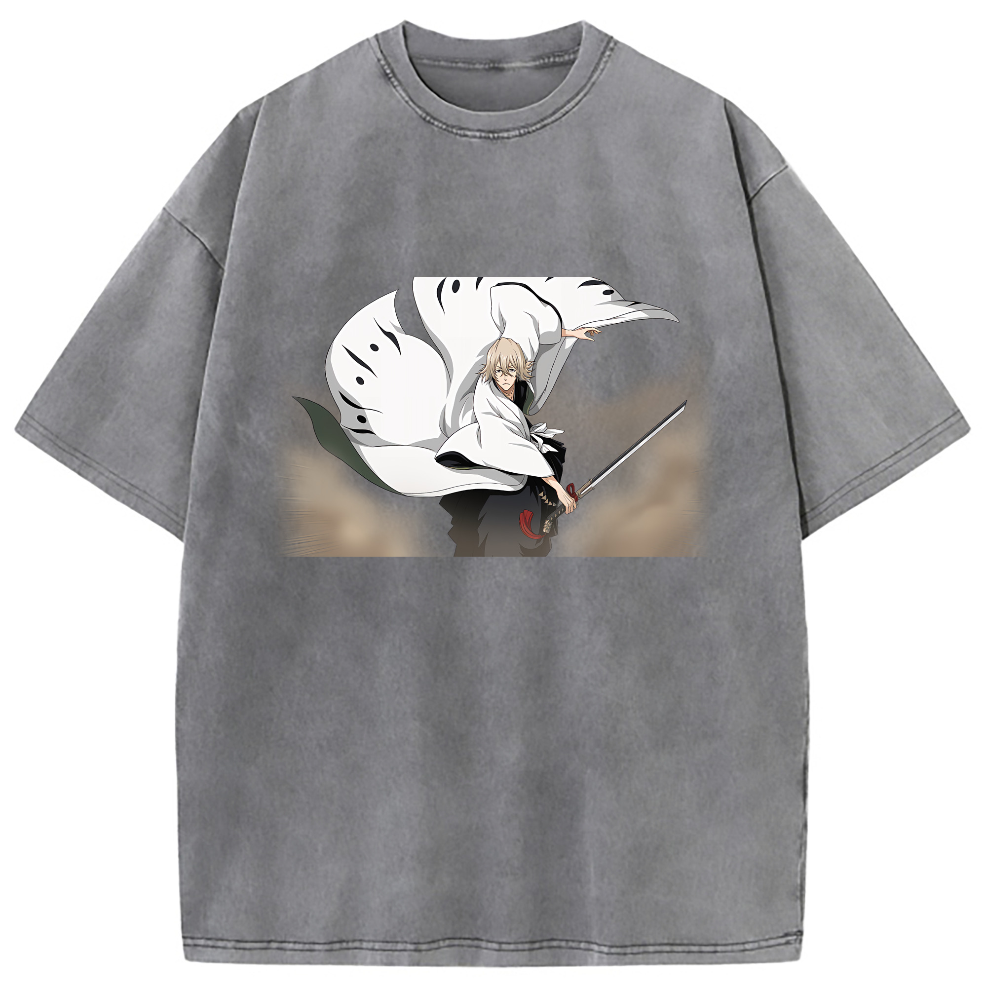 （画像用） "ブリーチ 浦原 喜助（うらはら きすけ） BLEACH Urahara Kisuke " 綿100% ヴィンテージ風 半袖Tシャツ（フロントプリント）
