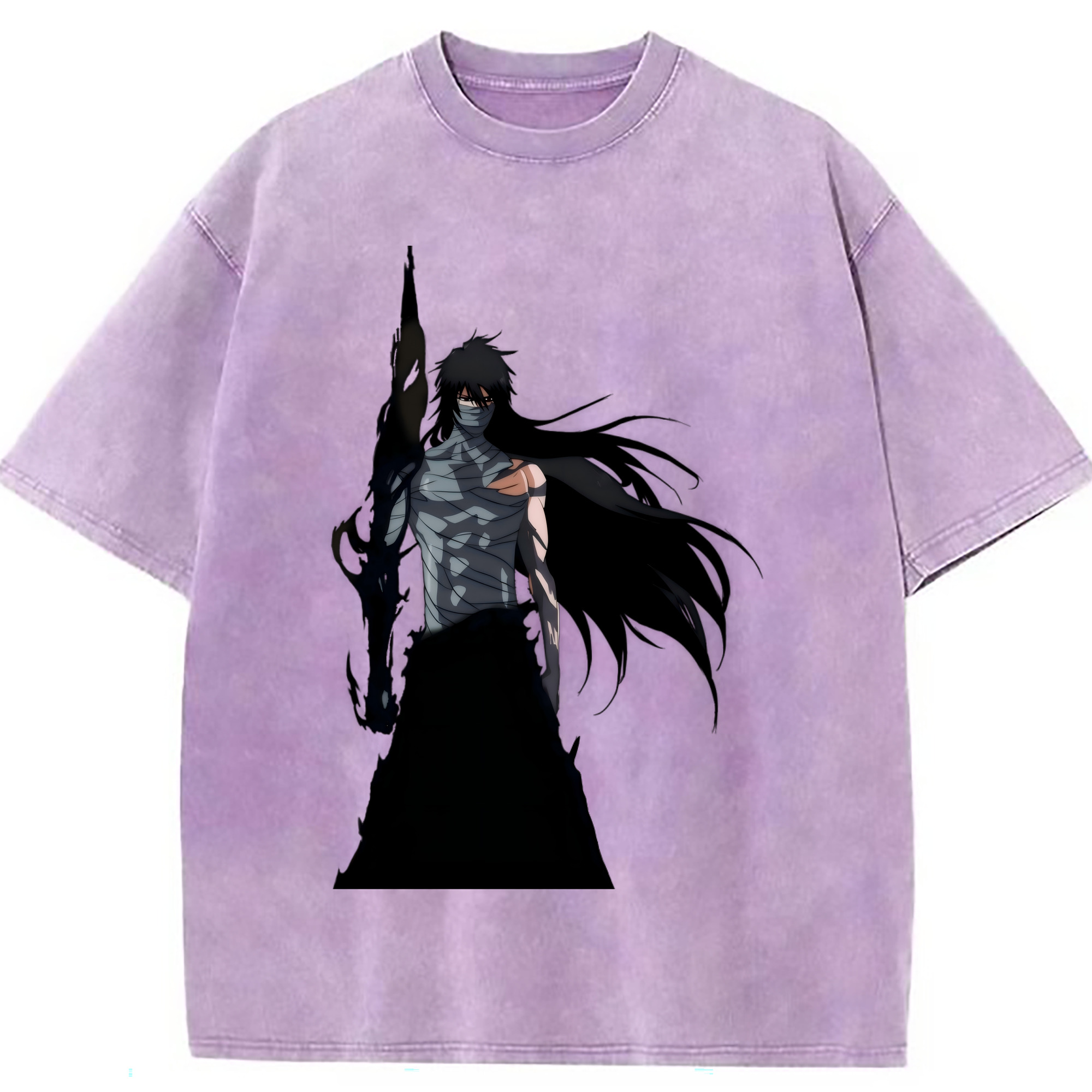 （画像用） ブリーチ 黒崎一護（くろさき いちご）BLEACH Kurosaki Ichigo 綿100% ヴィンテージ風 半袖Tシャツ（フロントプリント）