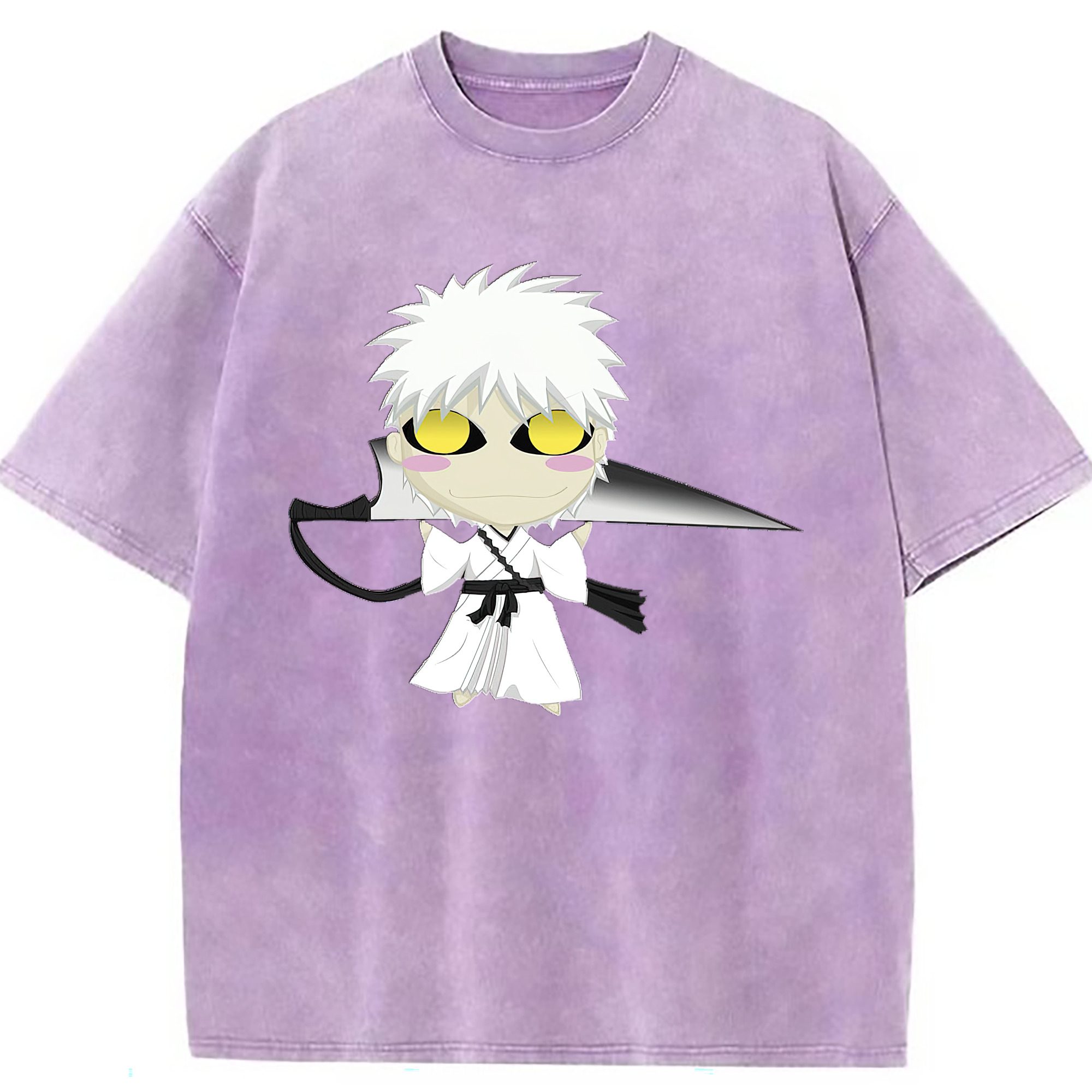 （画像用） ブリーチ 黒崎一護（くろさき いちご）BLEACH Kurosaki Ichigo 綿100% ヴィンテージ風 半袖Tシャツ（フロントプリント）