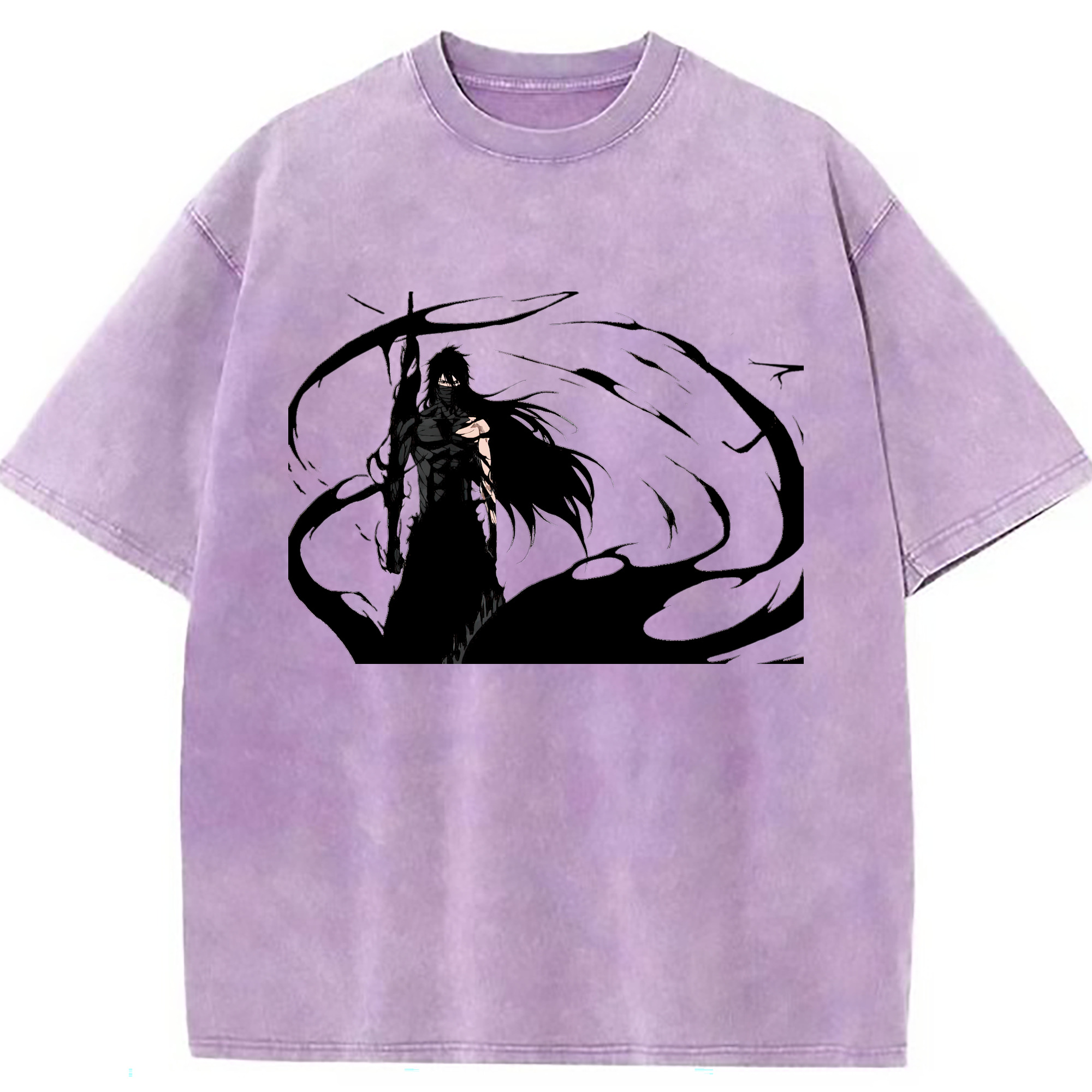 （画像用） ブリーチ 黒崎一護（くろさき いちご）BLEACH Kurosaki Ichigo 綿100% ヴィンテージ風 半袖Tシャツ（フロントプリント）