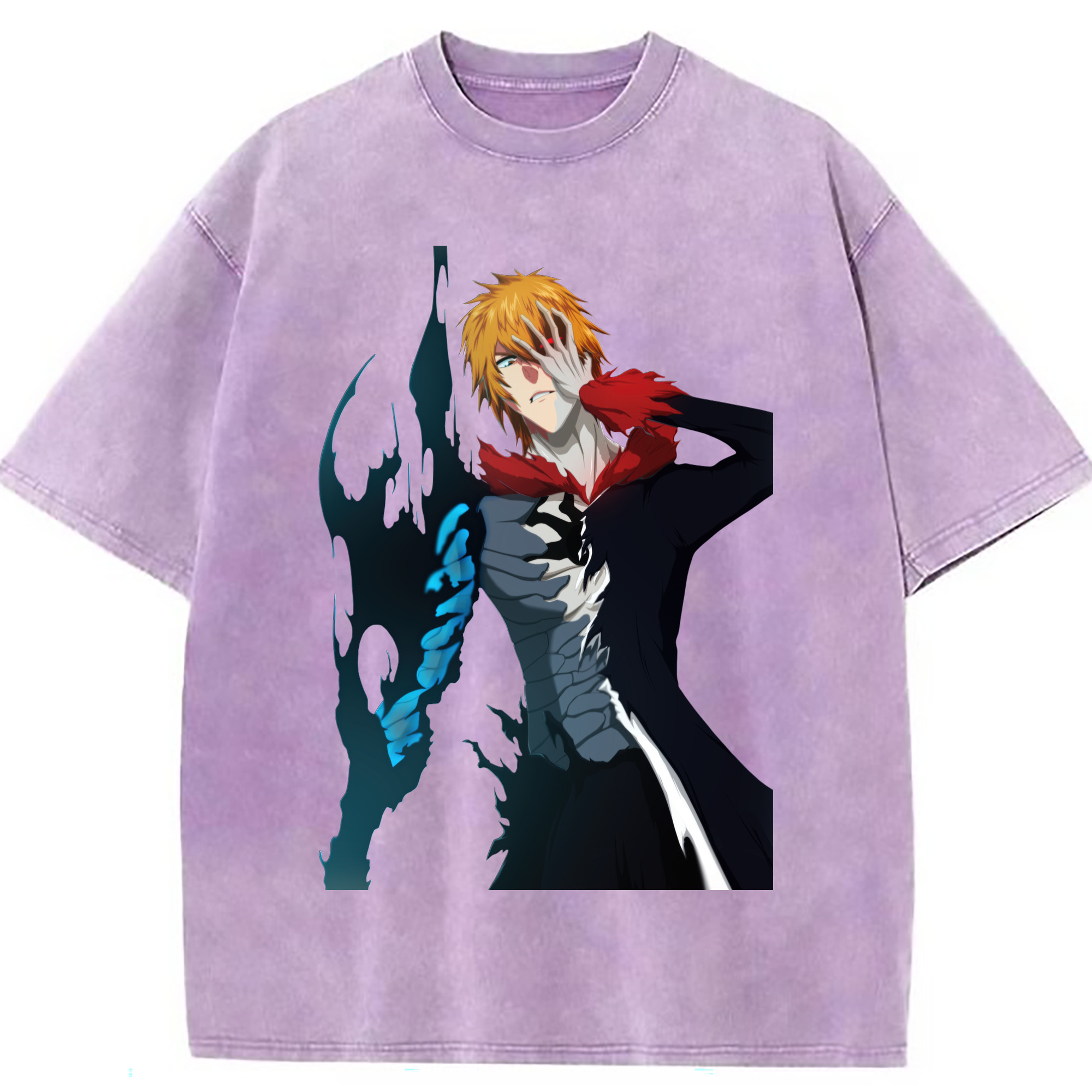（画像用） ブリーチ 黒崎一護（くろさき いちご）BLEACH Kurosaki Ichigo 綿100% ヴィンテージ風 半袖Tシャツ（フロントプリント）