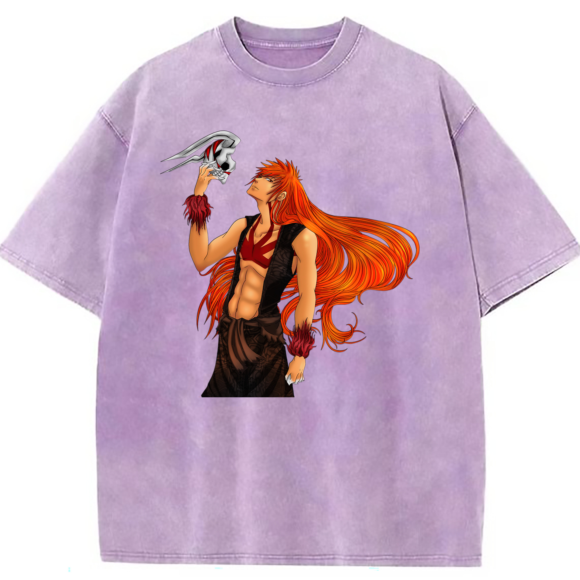 （画像用） ブリーチ 黒崎一護（くろさき いちご）BLEACH Kurosaki Ichigo 綿100% ヴィンテージ風 半袖Tシャツ（フロントプリント）