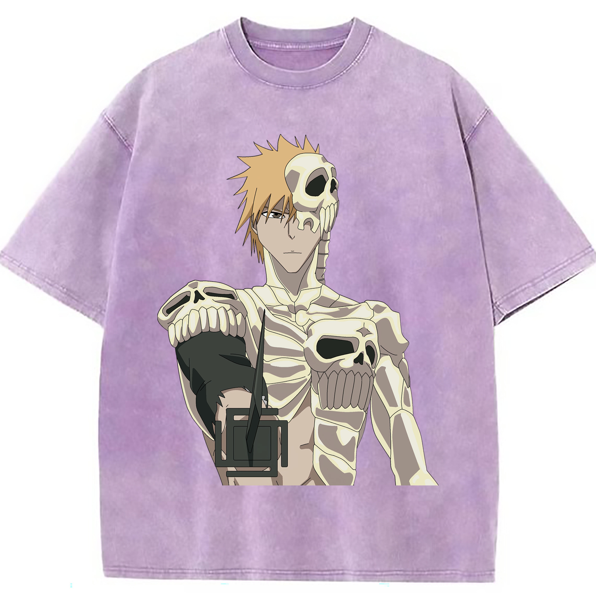 （画像用） ブリーチ 黒崎一護（くろさき いちご）BLEACH Kurosaki Ichigo 綿100% ヴィンテージ風 半袖Tシャツ（フロントプリント）