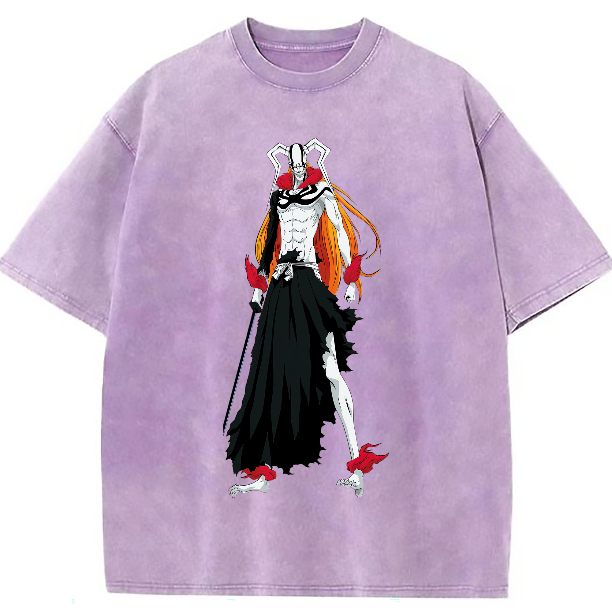 （画像用） ブリーチ 黒崎一護（くろさき いちご）BLEACH Kurosaki Ichigo 綿100% ヴィンテージ風 半袖Tシャツ（フロントプリント）