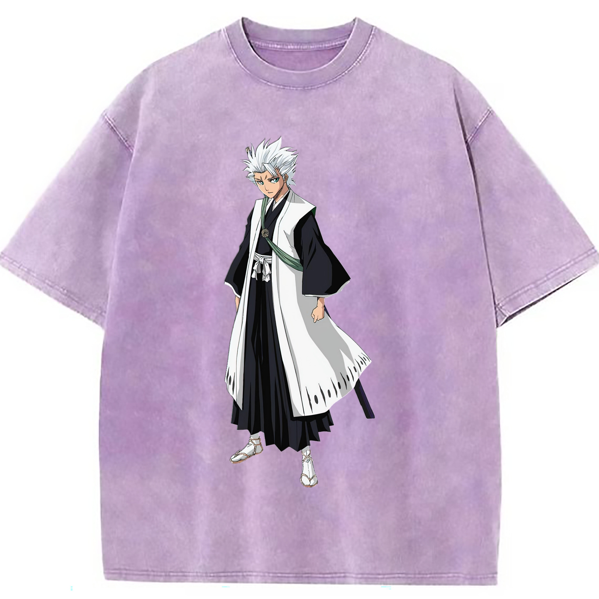 （画像用） ブリーチ 日番谷冬獅郎（ひつがや とうしろう） BLEACH Hitsugaya Toushirou 綿100% ヴィンテージ風 半袖Tシャツ（フロントプリント）