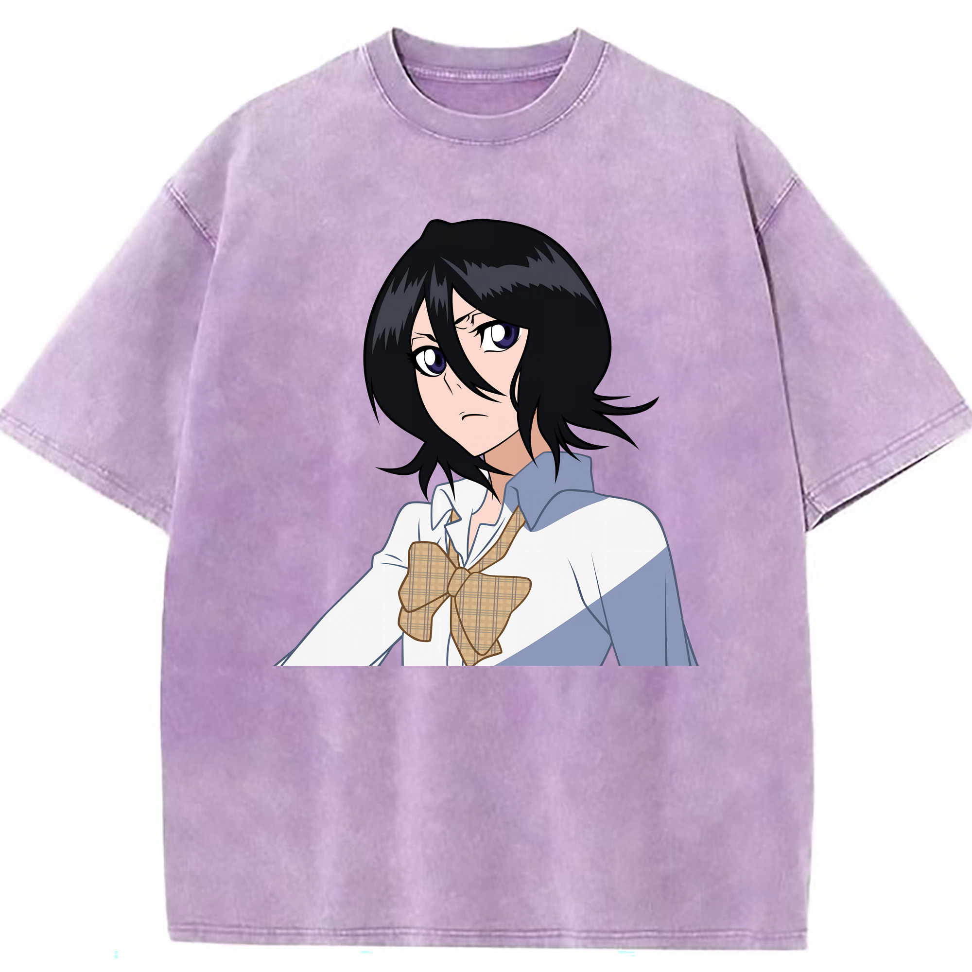（画像用） ブリーチ 朽木ルキア BLEACH Kuchiki Rukia 綿100% ヴィンテージ風 半袖Tシャツ（フロントプリント）