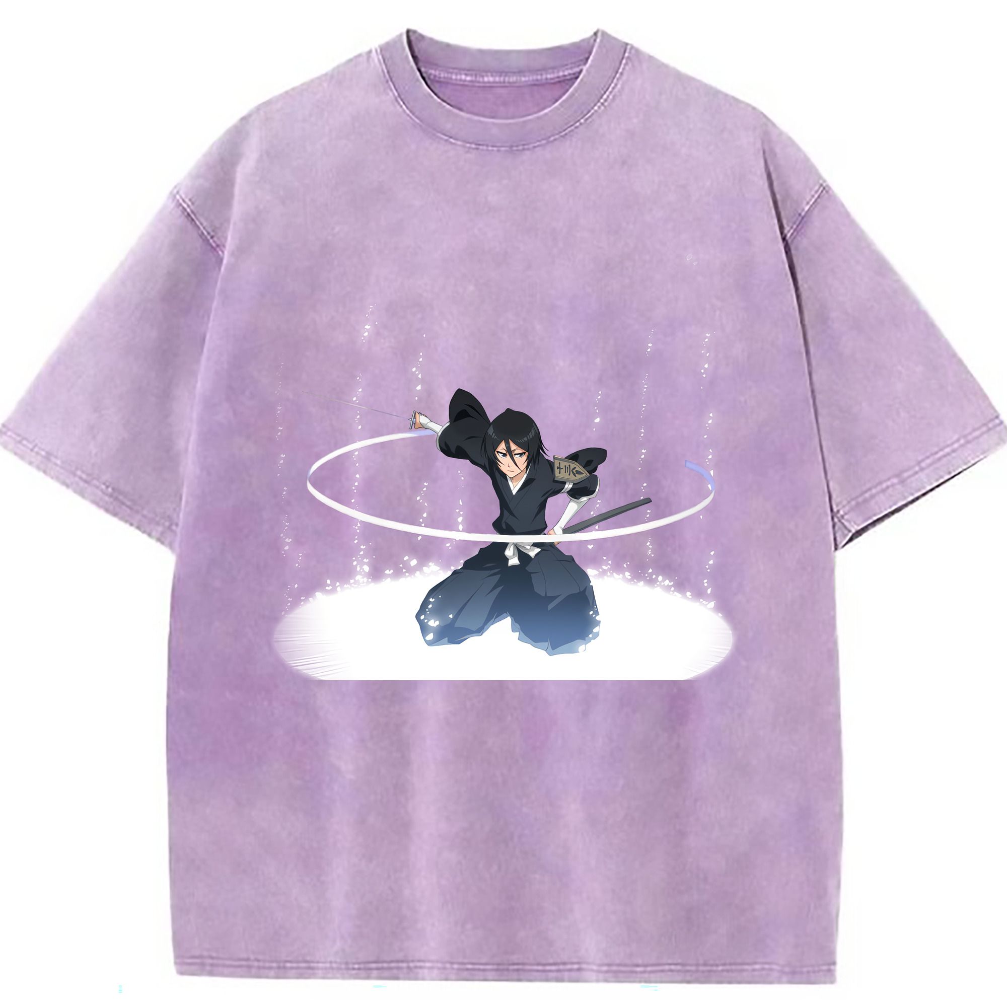 （画像用） ブリーチ 朽木ルキア BLEACH Kuchiki Rukia 綿100% ヴィンテージ風 半袖Tシャツ（フロントプリント）