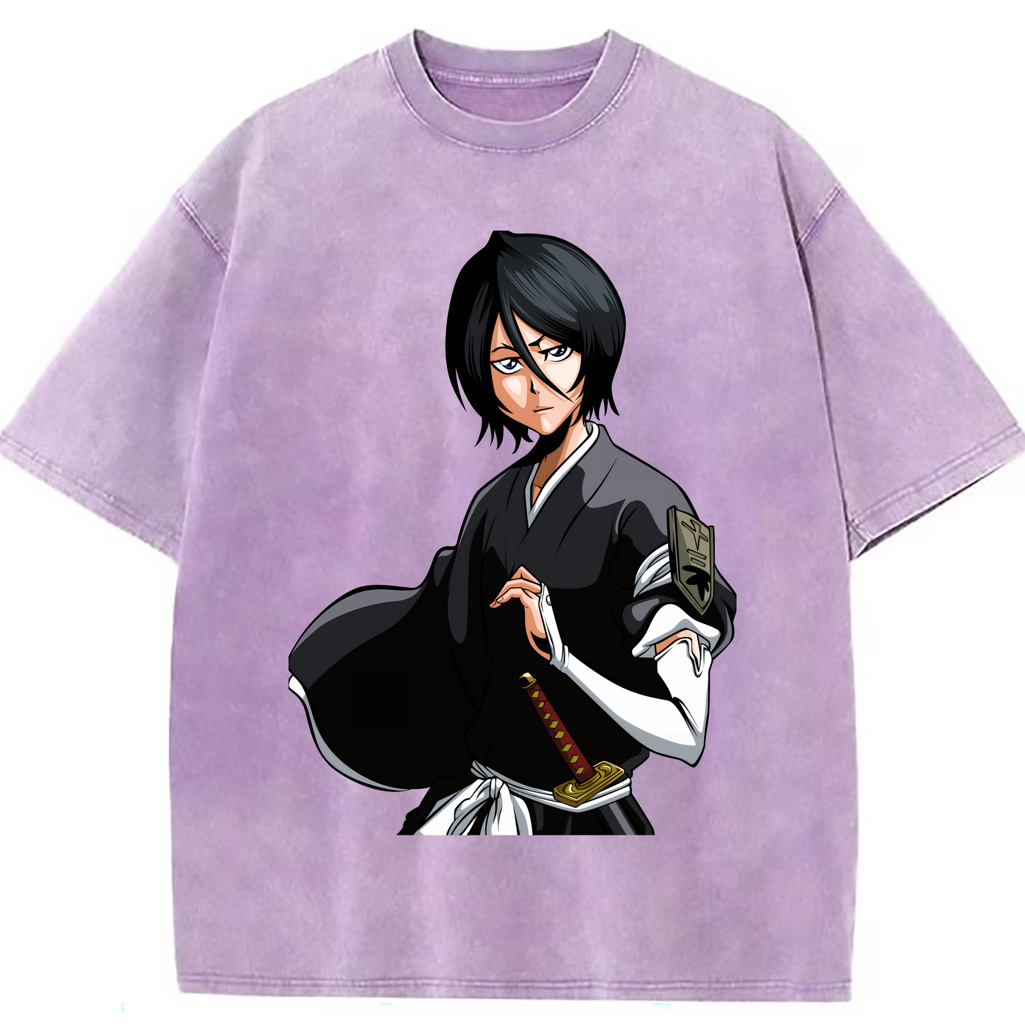 （画像用） ブリーチ 朽木ルキア BLEACH Kuchiki Rukia 綿100% ヴィンテージ風 半袖Tシャツ（フロントプリント）