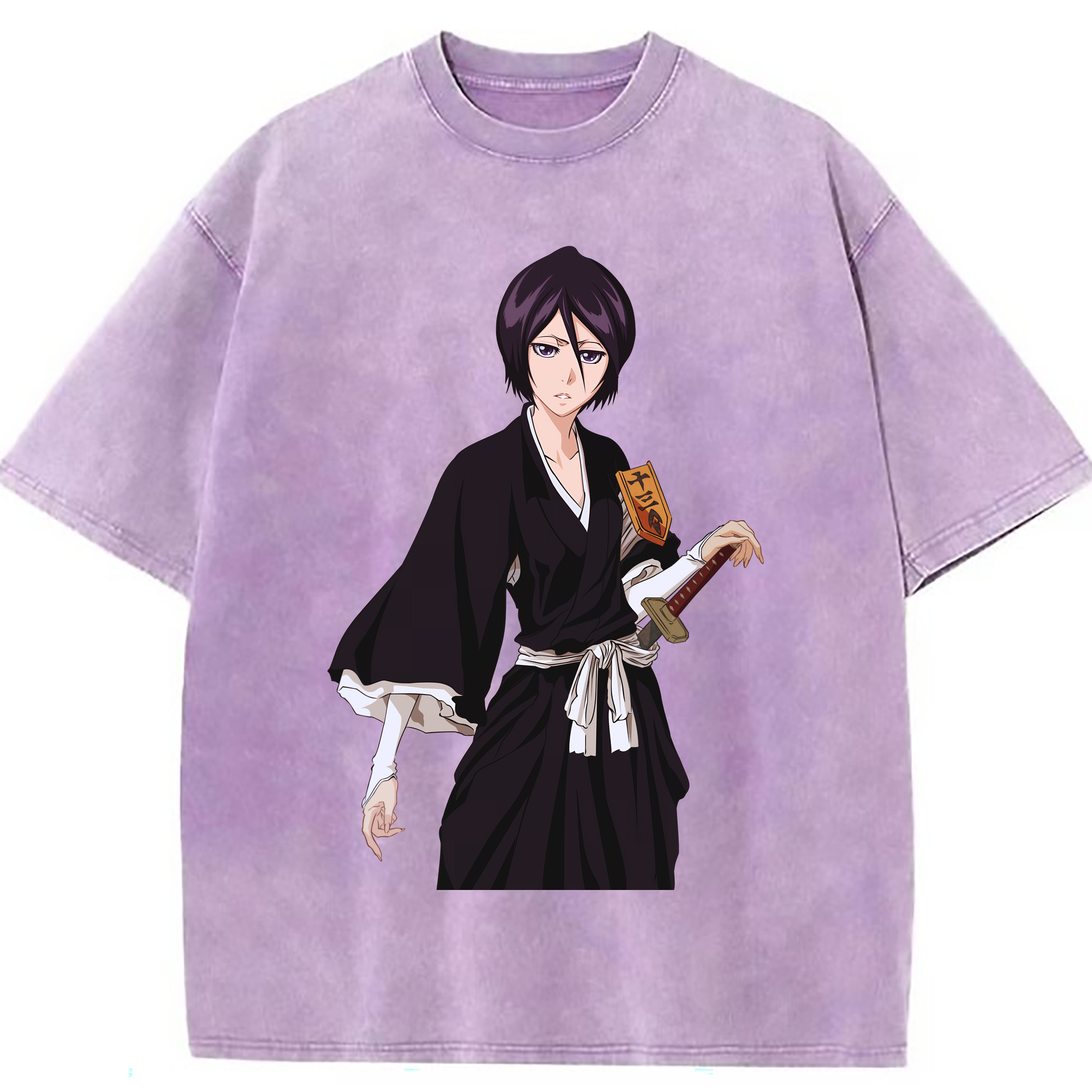 （画像用） ブリーチ 朽木ルキア BLEACH Kuchiki Rukia 綿100% ヴィンテージ風 半袖Tシャツ（フロントプリント）