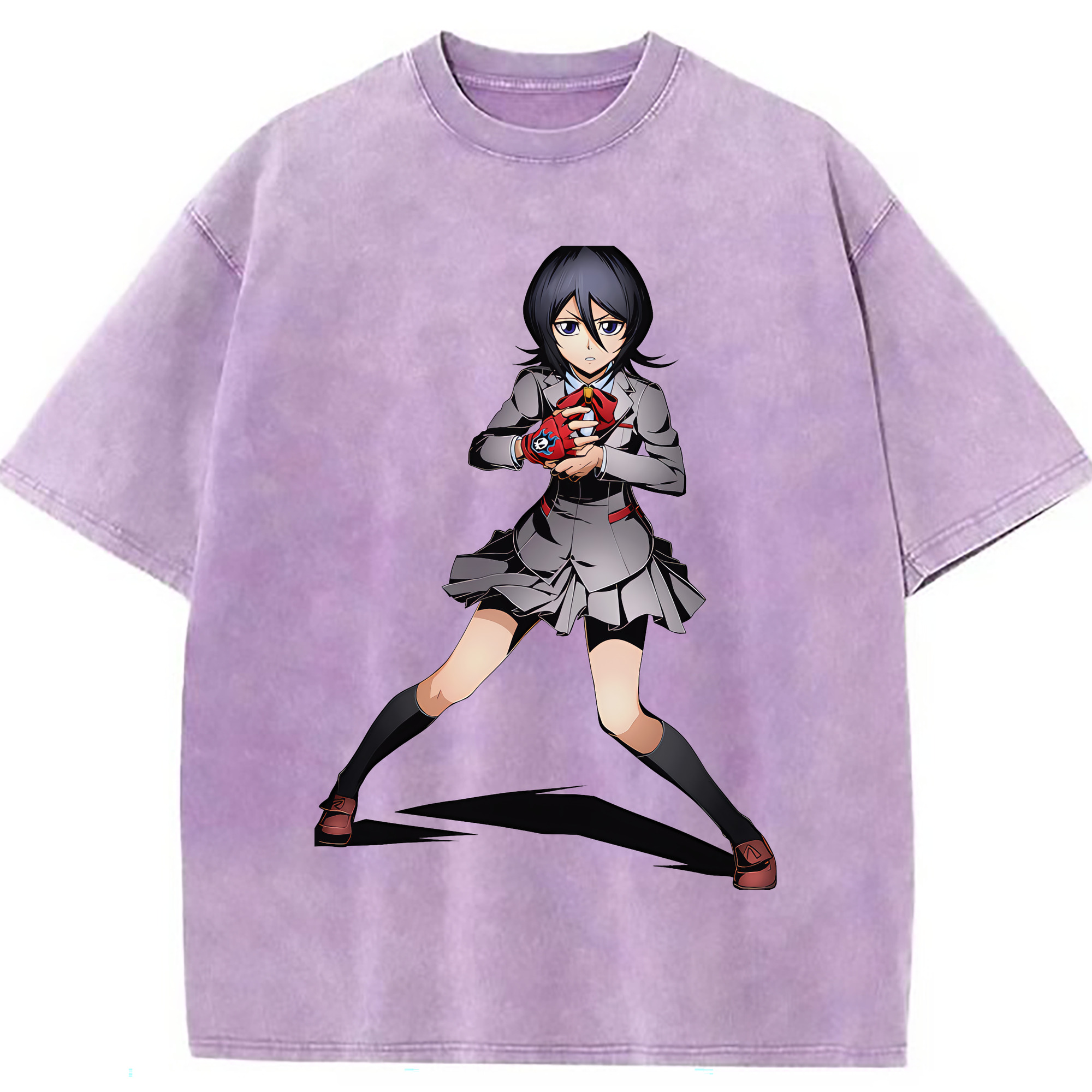 （画像用） ブリーチ 朽木ルキア BLEACH Kuchiki Rukia 綿100% ヴィンテージ風 半袖Tシャツ（フロントプリント）