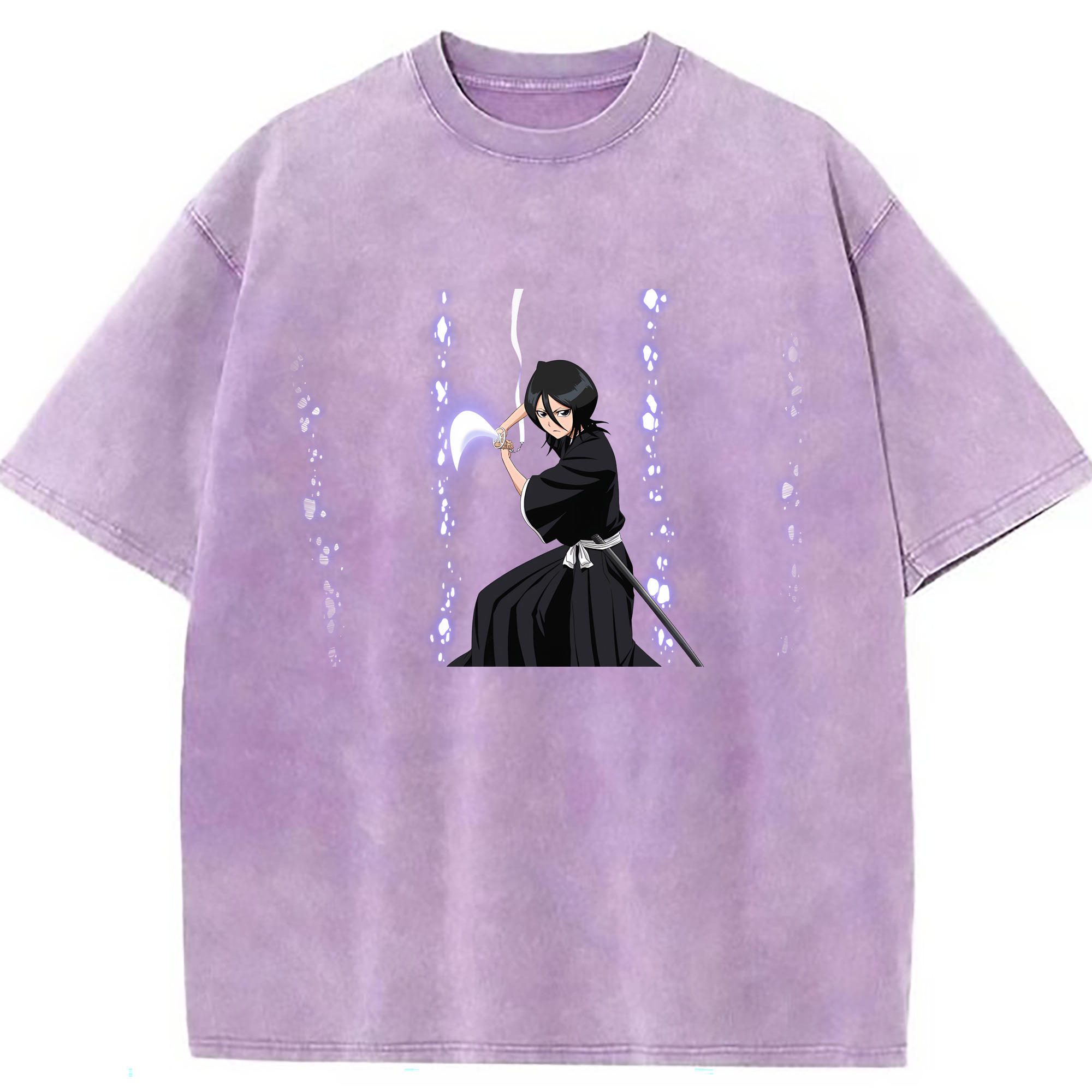 （画像用） ブリーチ 朽木ルキア BLEACH Kuchiki Rukia 綿100% ヴィンテージ風 半袖Tシャツ（フロントプリント）