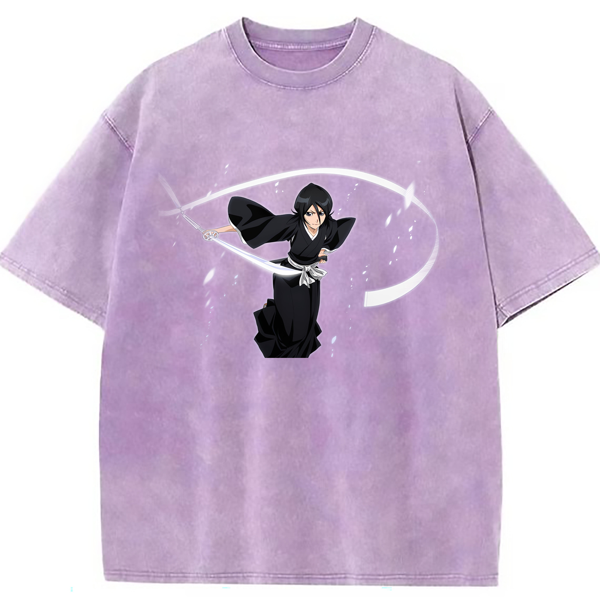 （画像用） ブリーチ 朽木ルキア BLEACH Kuchiki Rukia 綿100% ヴィンテージ風 半袖Tシャツ（フロントプリント）