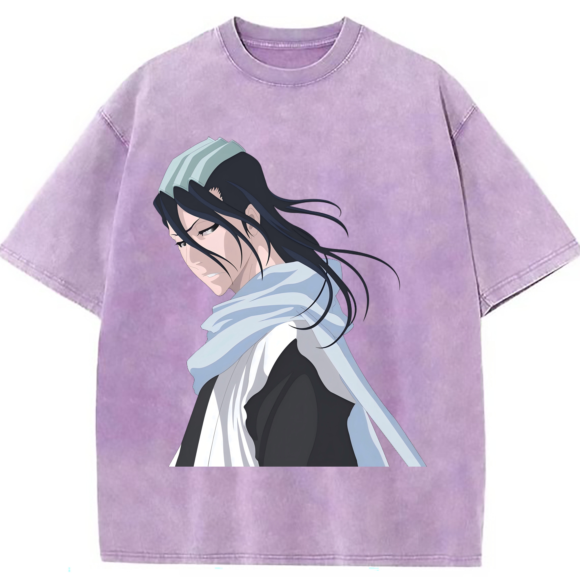 （画像用） ブリーチ くちき びゃくや BLEACH Kuchiki Byakuya 綿100% ヴィンテージ風 半袖Tシャツ（フロントプリント）