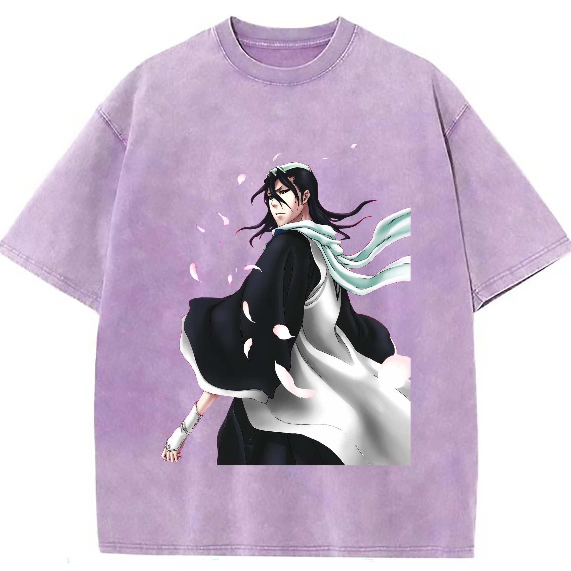 （画像用） ブリーチ くちき びゃくや BLEACH Kuchiki Byakuya 綿100% ヴィンテージ風 半袖Tシャツ（フロントプリント）