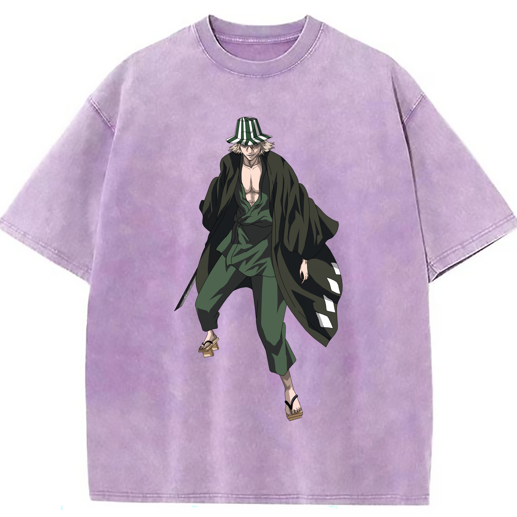 （画像用） "ブリーチ 浦原 喜助（うらはら きすけ） BLEACH Urahara Kisuke " 綿100% ヴィンテージ風 半袖Tシャツ（フロントプリント）