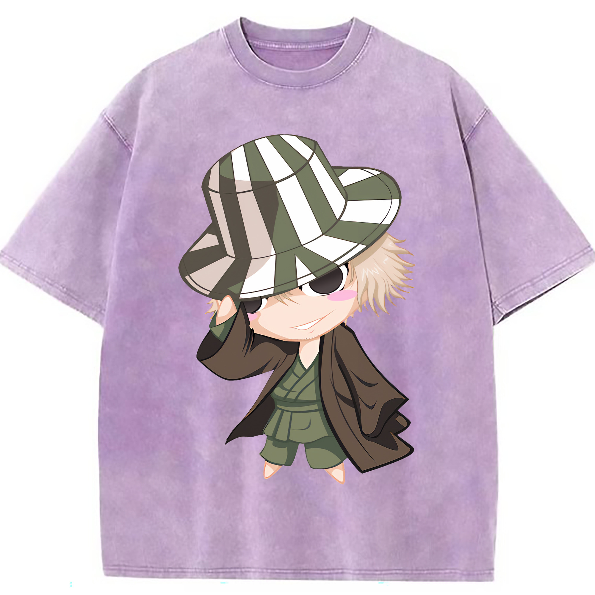 （画像用） "ブリーチ 浦原 喜助（うらはら きすけ） BLEACH Urahara Kisuke " 綿100% ヴィンテージ風 半袖Tシャツ（フロントプリント）