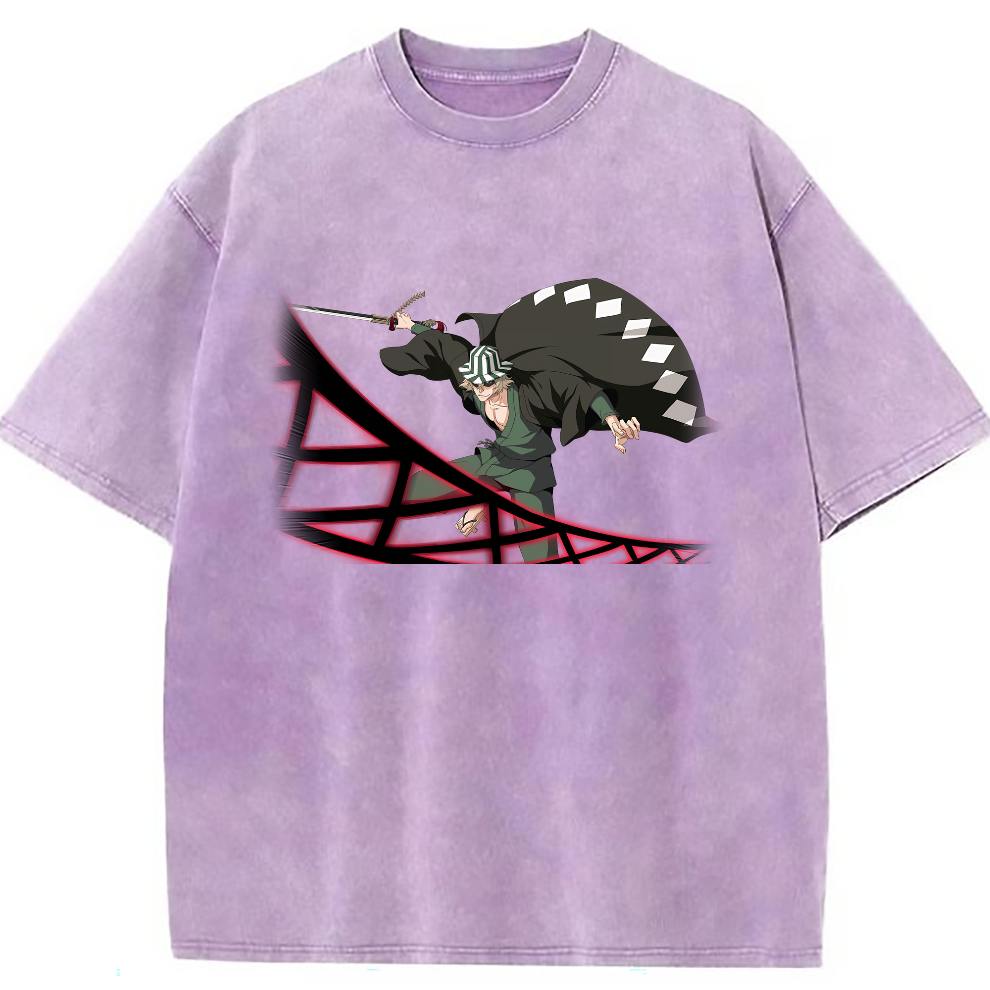 （画像用） "ブリーチ 浦原 喜助（うらはら きすけ） BLEACH Urahara Kisuke " 綿100% ヴィンテージ風 半袖Tシャツ（フロントプリント）