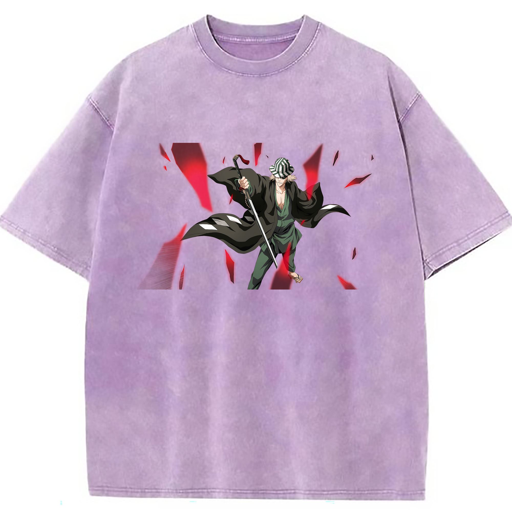 （画像用） "ブリーチ 浦原 喜助（うらはら きすけ） BLEACH Urahara Kisuke " 綿100% ヴィンテージ風 半袖Tシャツ（フロントプリント）