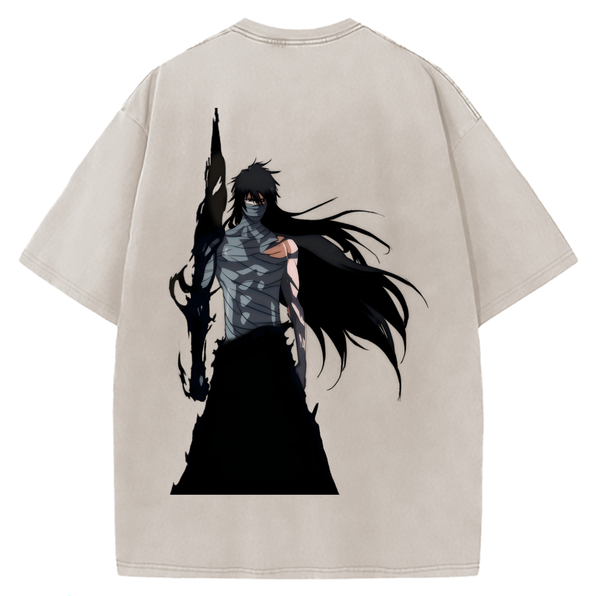 （画像用） ブリーチ 黒崎一護（くろさき いちご）BLEACH Kurosaki Ichigo 綿100% ヴィンテージ風 半袖Tシャツ（背面プリント）