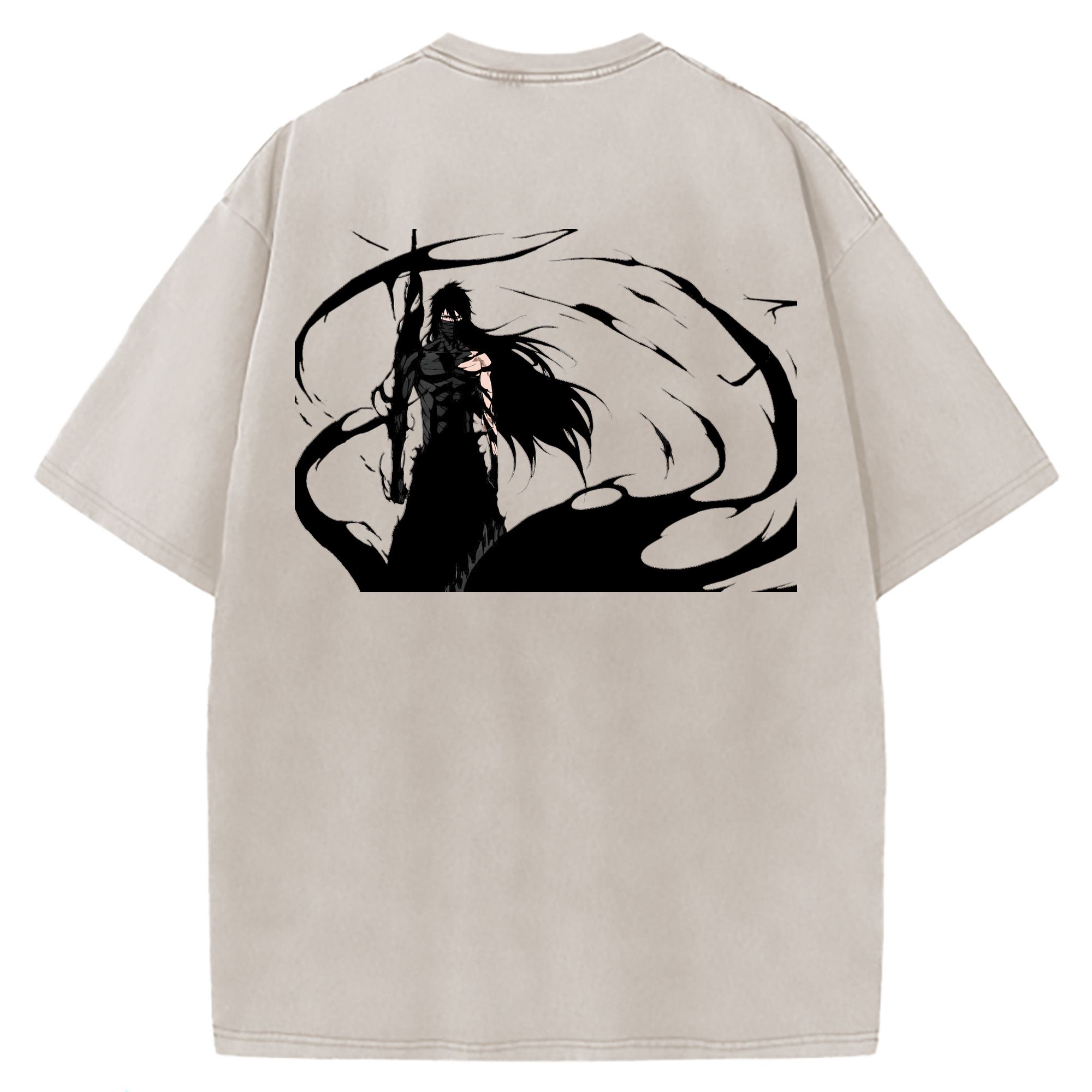 （画像用） ブリーチ 黒崎一護（くろさき いちご）BLEACH Kurosaki Ichigo 綿100% ヴィンテージ風 半袖Tシャツ（背面プリント）