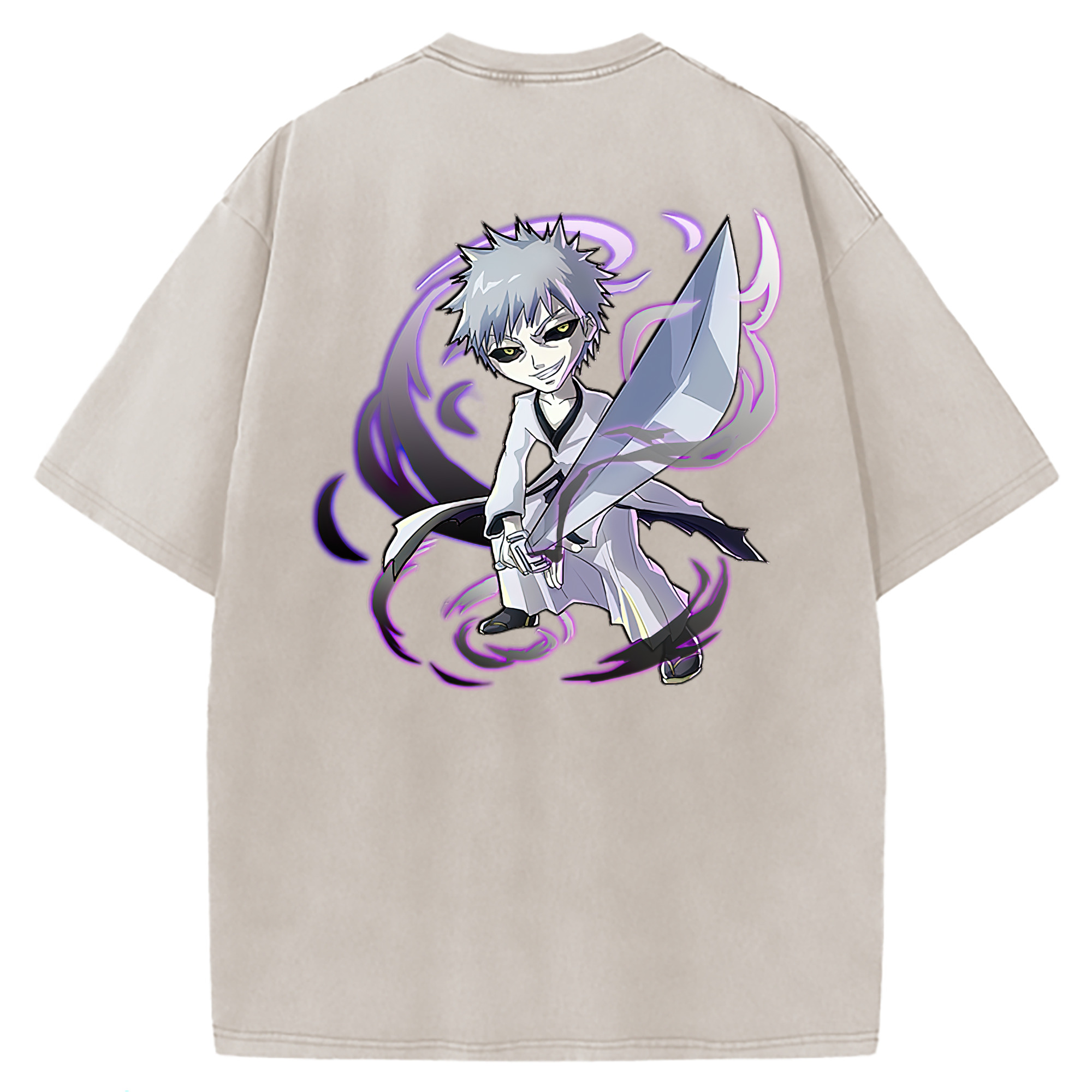 （画像用） ブリーチ 黒崎一護（くろさき いちご）BLEACH Kurosaki Ichigo 綿100% ヴィンテージ風 半袖Tシャツ（背面プリント）