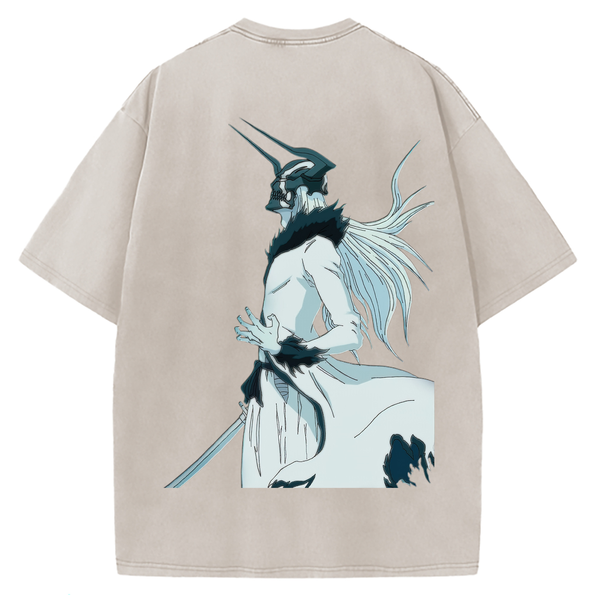 （画像用） ブリーチ 黒崎一護（くろさき いちご）BLEACH Kurosaki Ichigo 綿100% ヴィンテージ風 半袖Tシャツ（背面プリント）