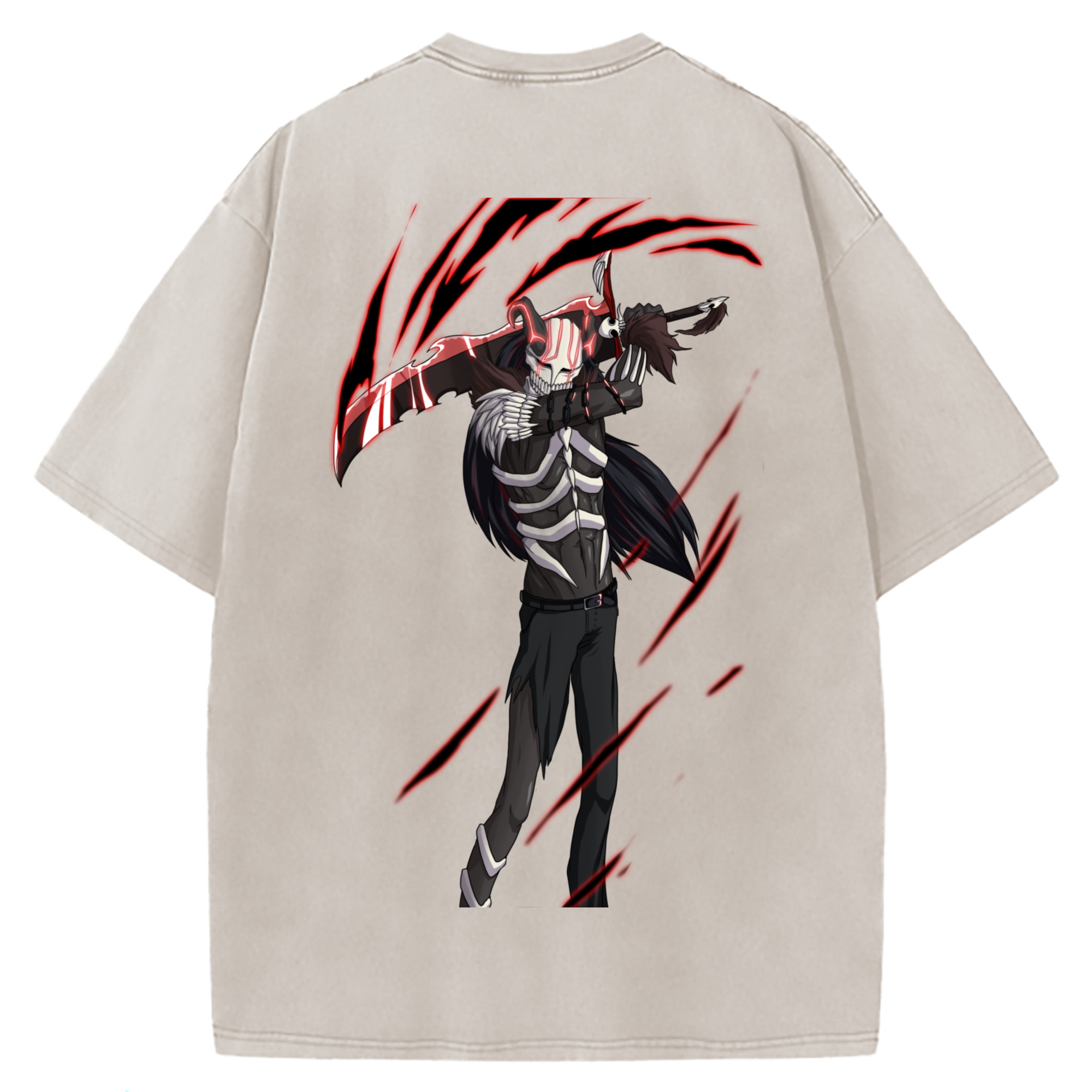 （画像用） ブリーチ 黒崎一護（くろさき いちご）BLEACH Kurosaki Ichigo 綿100% ヴィンテージ風 半袖Tシャツ（背面プリント）