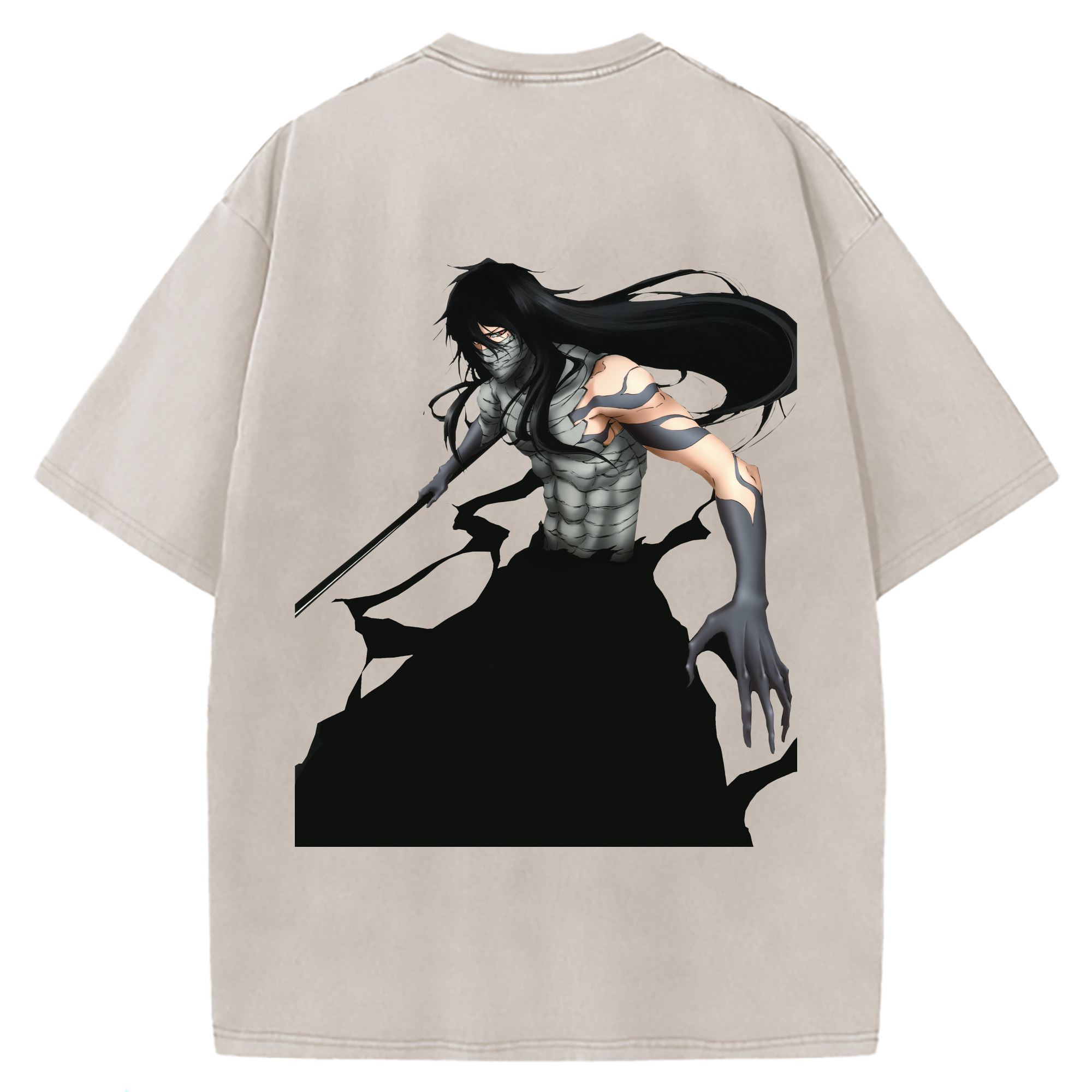 （画像用） ブリーチ 黒崎一護（くろさき いちご）BLEACH Kurosaki Ichigo 綿100% ヴィンテージ風 半袖Tシャツ（背面プリント）