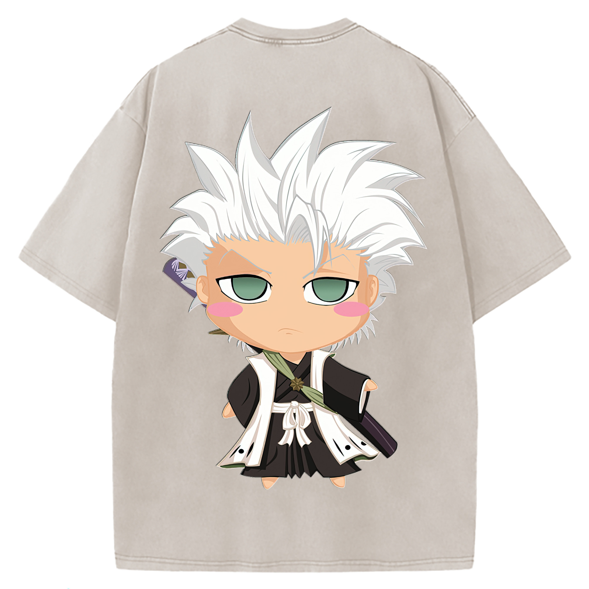 （画像用） ブリーチ 日番谷冬獅郎（ひつがや とうしろう） BLEACH Hitsugaya Toushirou 綿100% ヴィンテージ風 半袖Tシャツ（背面プリント）