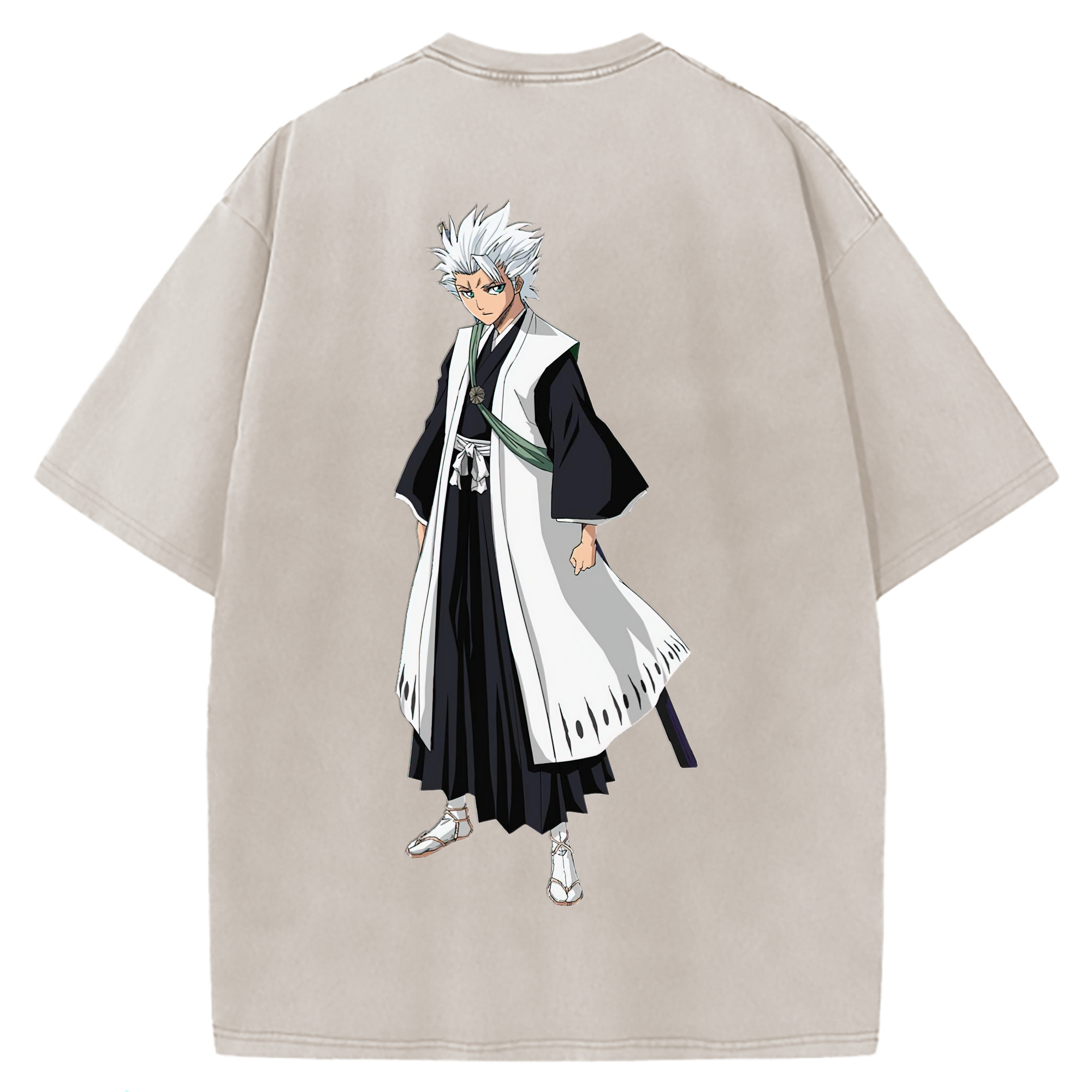 （画像用） ブリーチ 日番谷冬獅郎（ひつがや とうしろう） BLEACH Hitsugaya Toushirou 綿100% ヴィンテージ風 半袖Tシャツ（背面プリント）