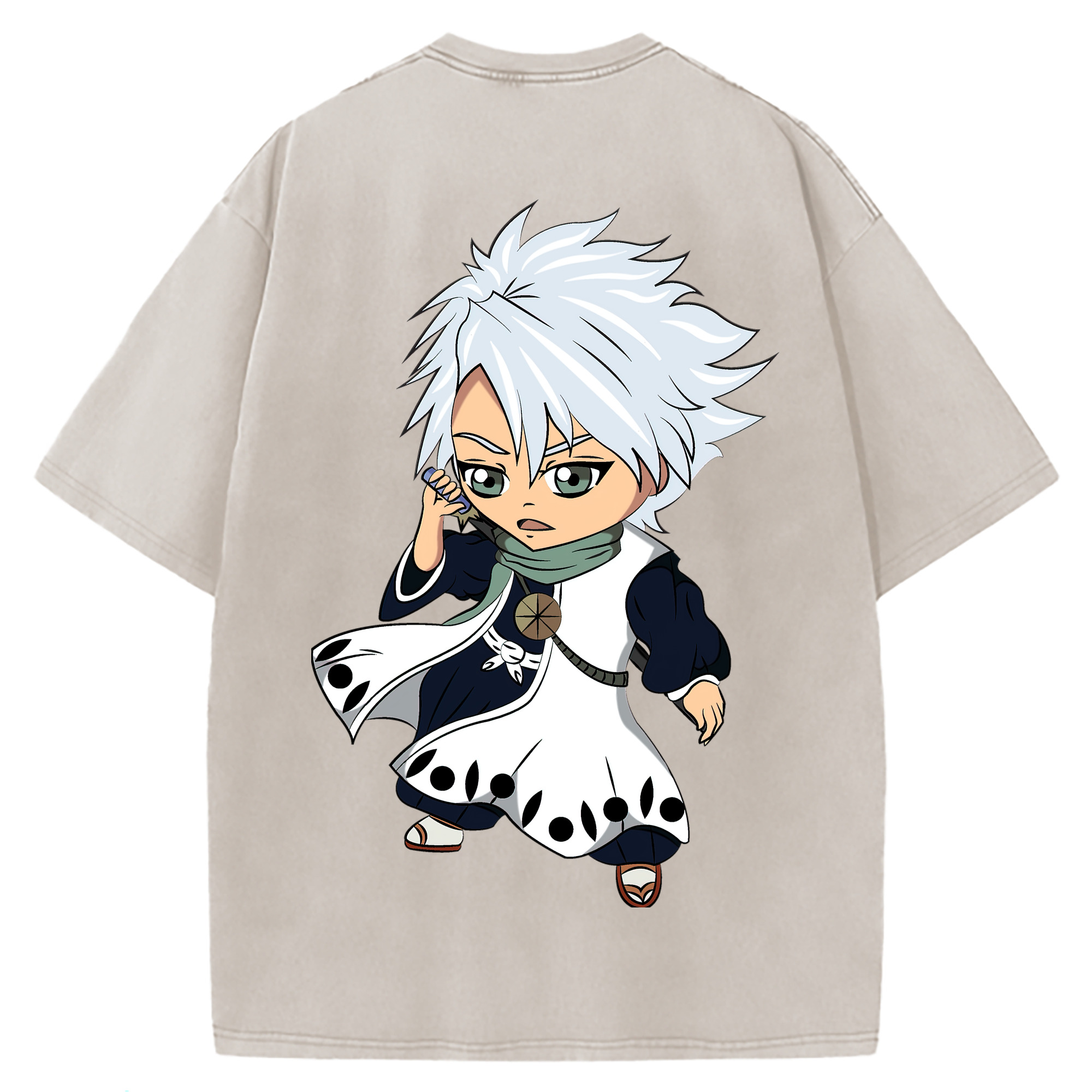 （画像用） ブリーチ 日番谷冬獅郎（ひつがや とうしろう） BLEACH Hitsugaya Toushirou 綿100% ヴィンテージ風 半袖Tシャツ（背面プリント）