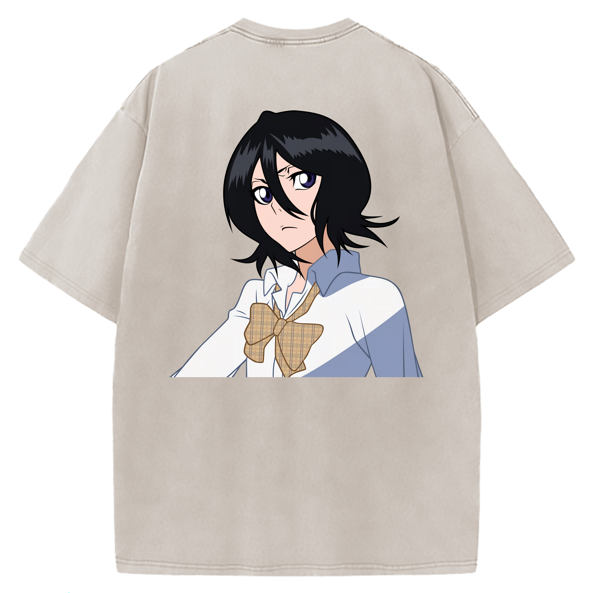 （画像用） ブリーチ 朽木ルキア BLEACH Kuchiki Rukia 綿100% ヴィンテージ風 半袖Tシャツ（背面プリント）