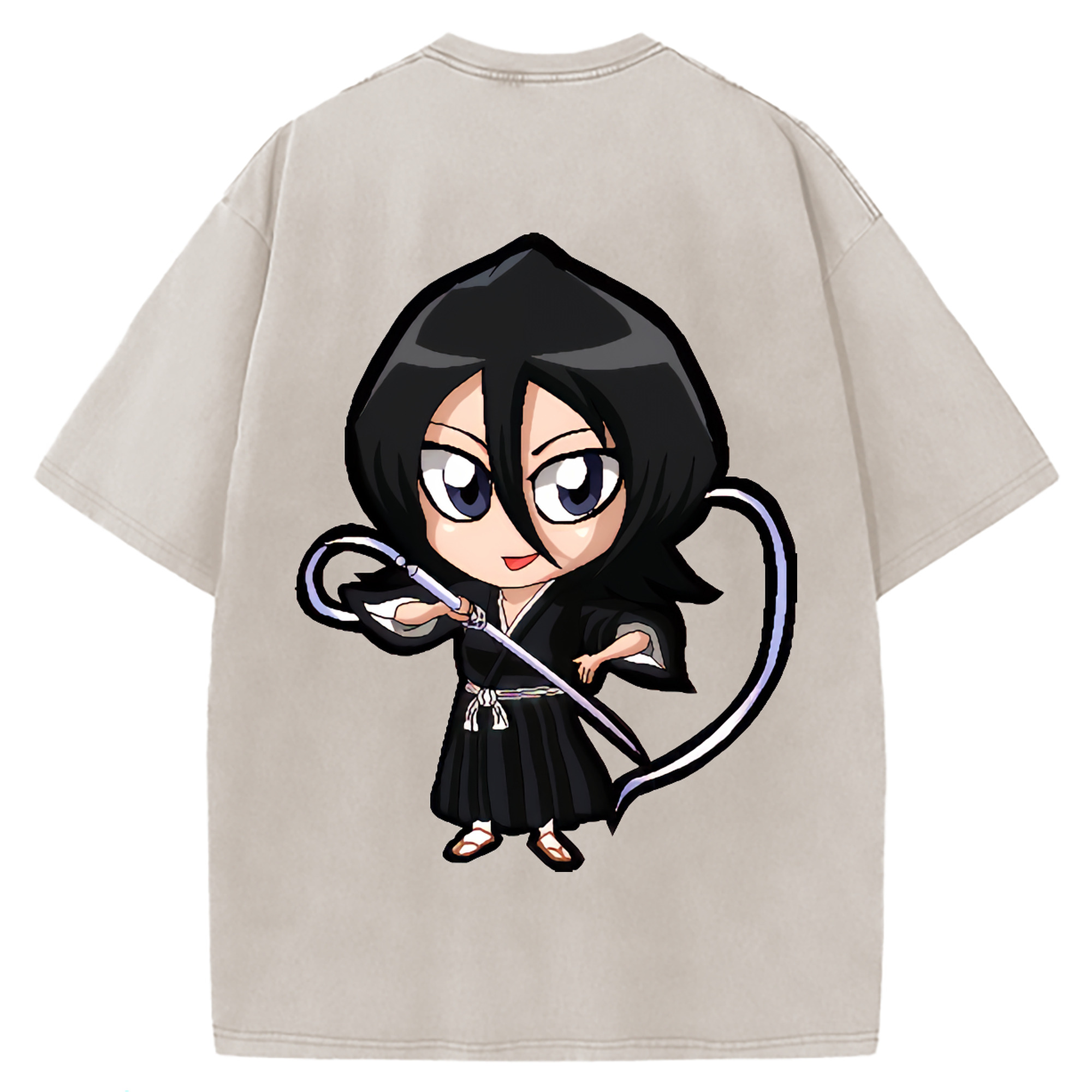 （画像用） ブリーチ 朽木ルキア BLEACH Kuchiki Rukia 綿100% ヴィンテージ風 半袖Tシャツ（背面プリント）