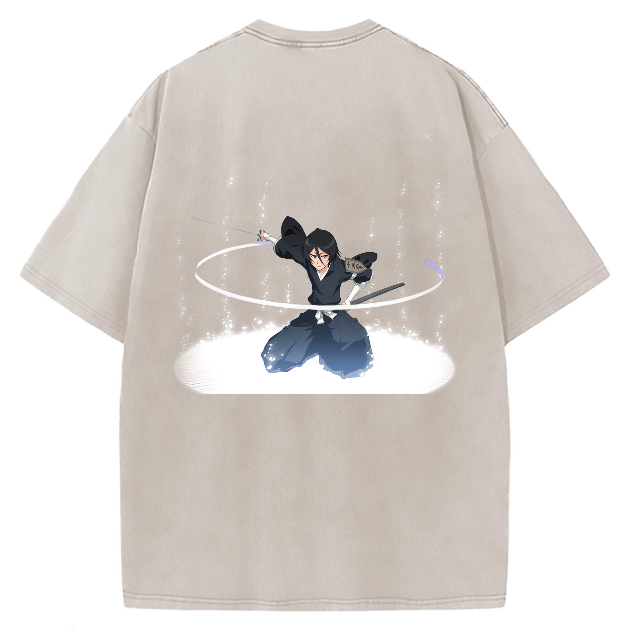 （画像用） ブリーチ 朽木ルキア BLEACH Kuchiki Rukia 綿100% ヴィンテージ風 半袖Tシャツ（背面プリント）