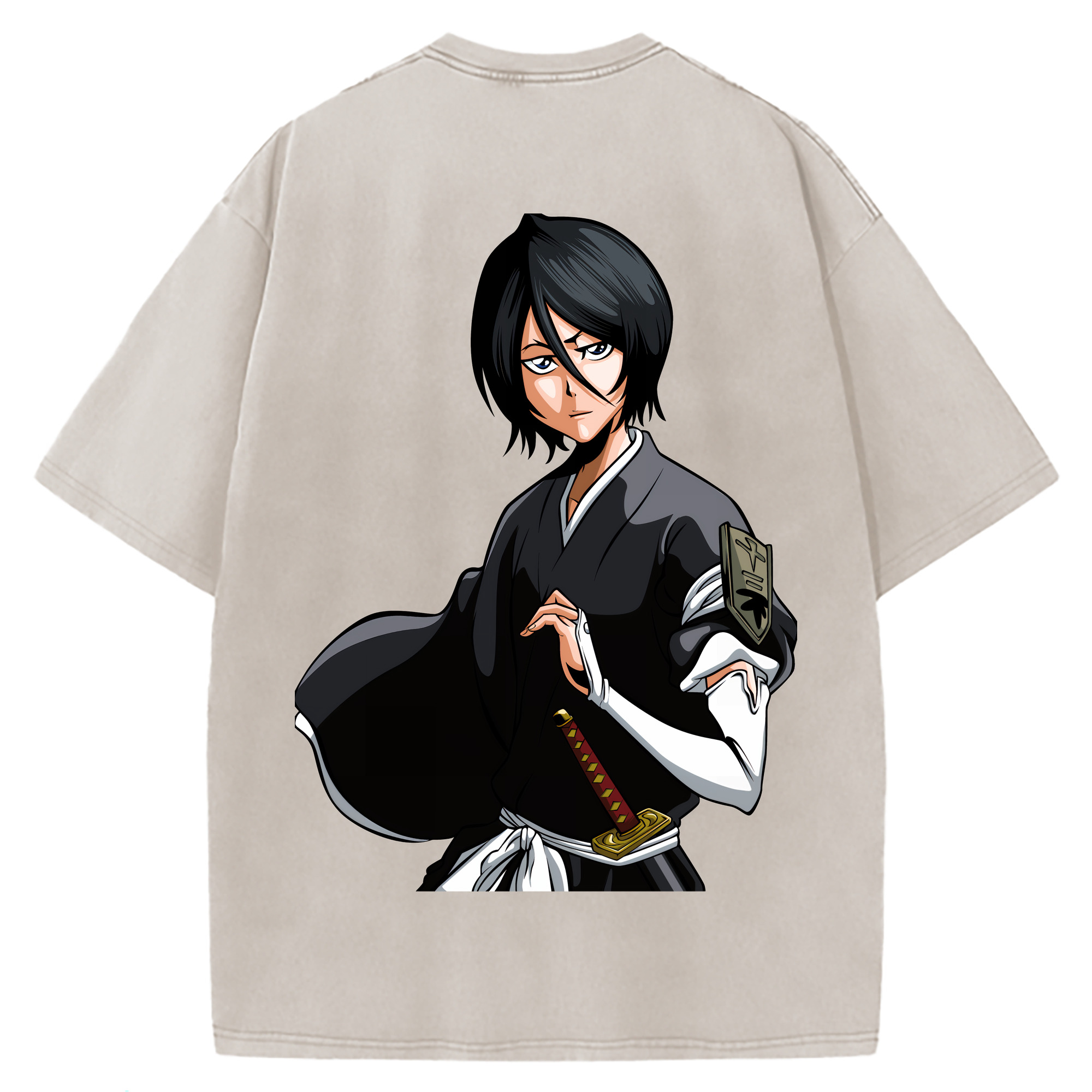 （画像用） ブリーチ 朽木ルキア BLEACH Kuchiki Rukia 綿100% ヴィンテージ風 半袖Tシャツ（背面プリント）