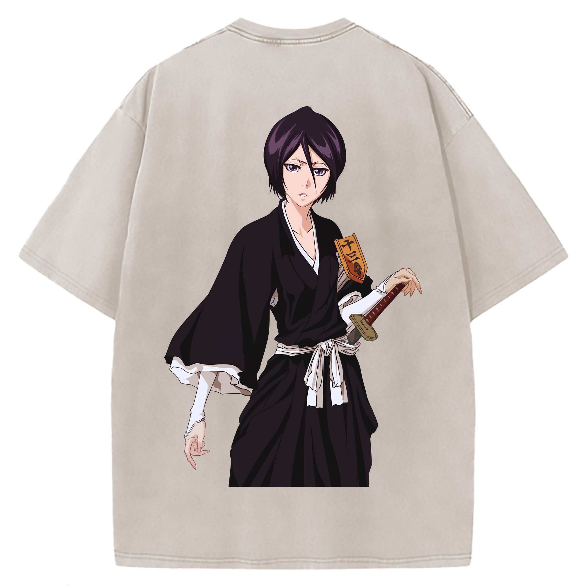 （画像用） ブリーチ 朽木ルキア BLEACH Kuchiki Rukia 綿100% ヴィンテージ風 半袖Tシャツ（背面プリント）