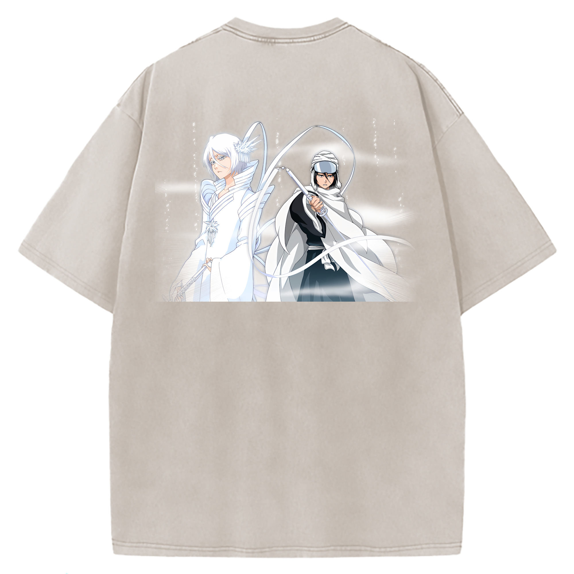 （画像用） ブリーチ 朽木ルキア BLEACH Kuchiki Rukia 綿100% ヴィンテージ風 半袖Tシャツ（背面プリント）