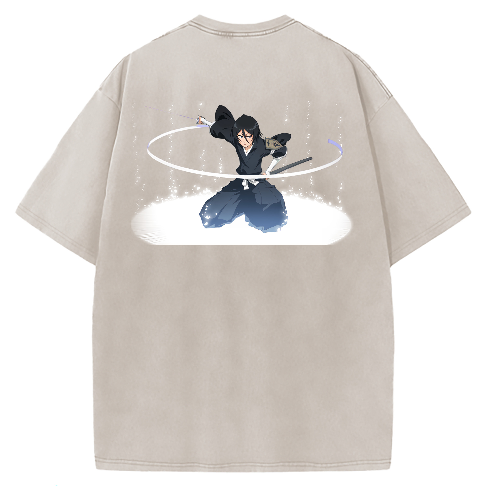 （画像用） ブリーチ 朽木ルキア BLEACH Kuchiki Rukia 綿100% ヴィンテージ風 半袖Tシャツ（背面プリント）
