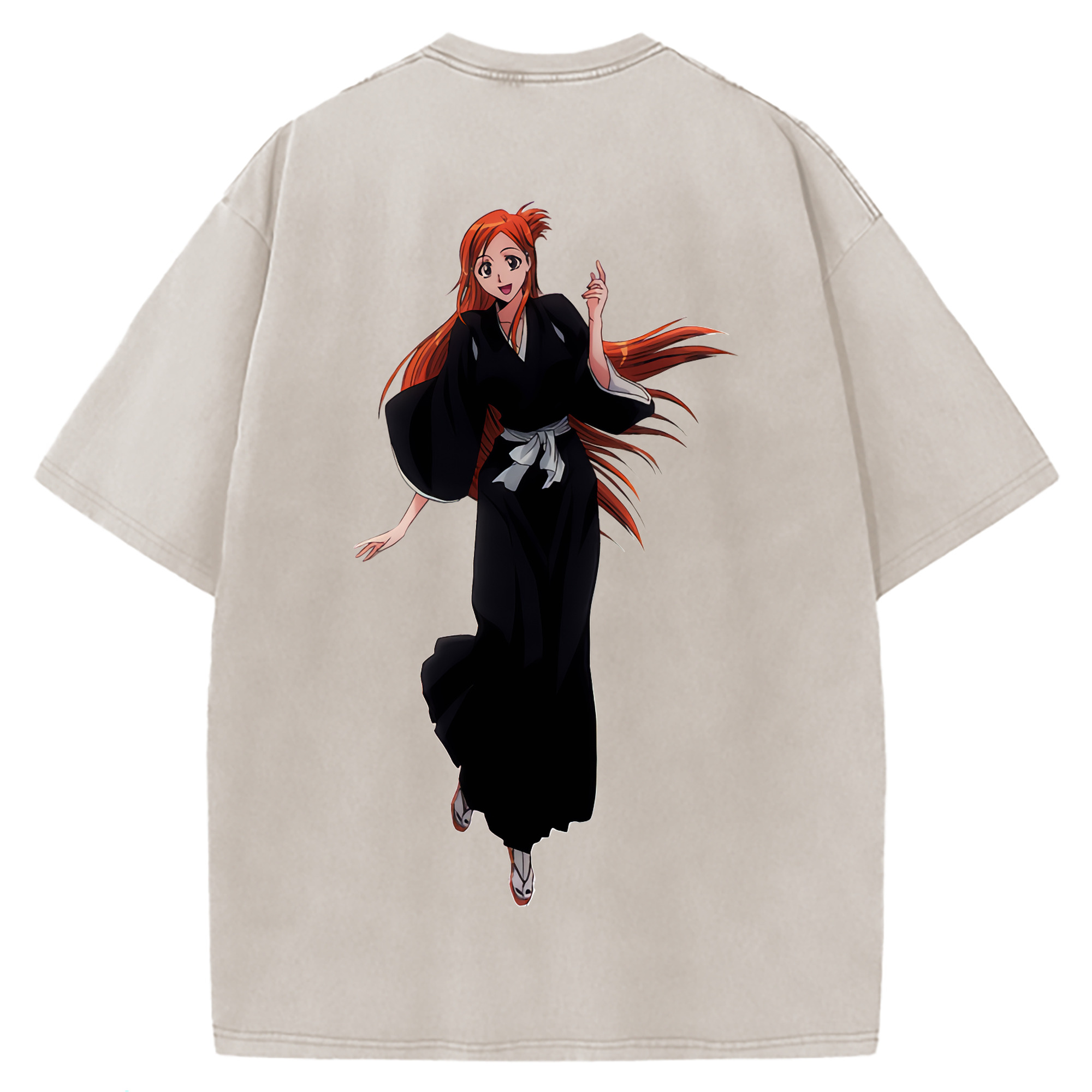（画像用） ブリーチ 井上織姫（いのうえおりひめ） BLEACH Inoue Orihime 綿100% ヴィンテージ風 半袖Tシャツ（背面プリント）